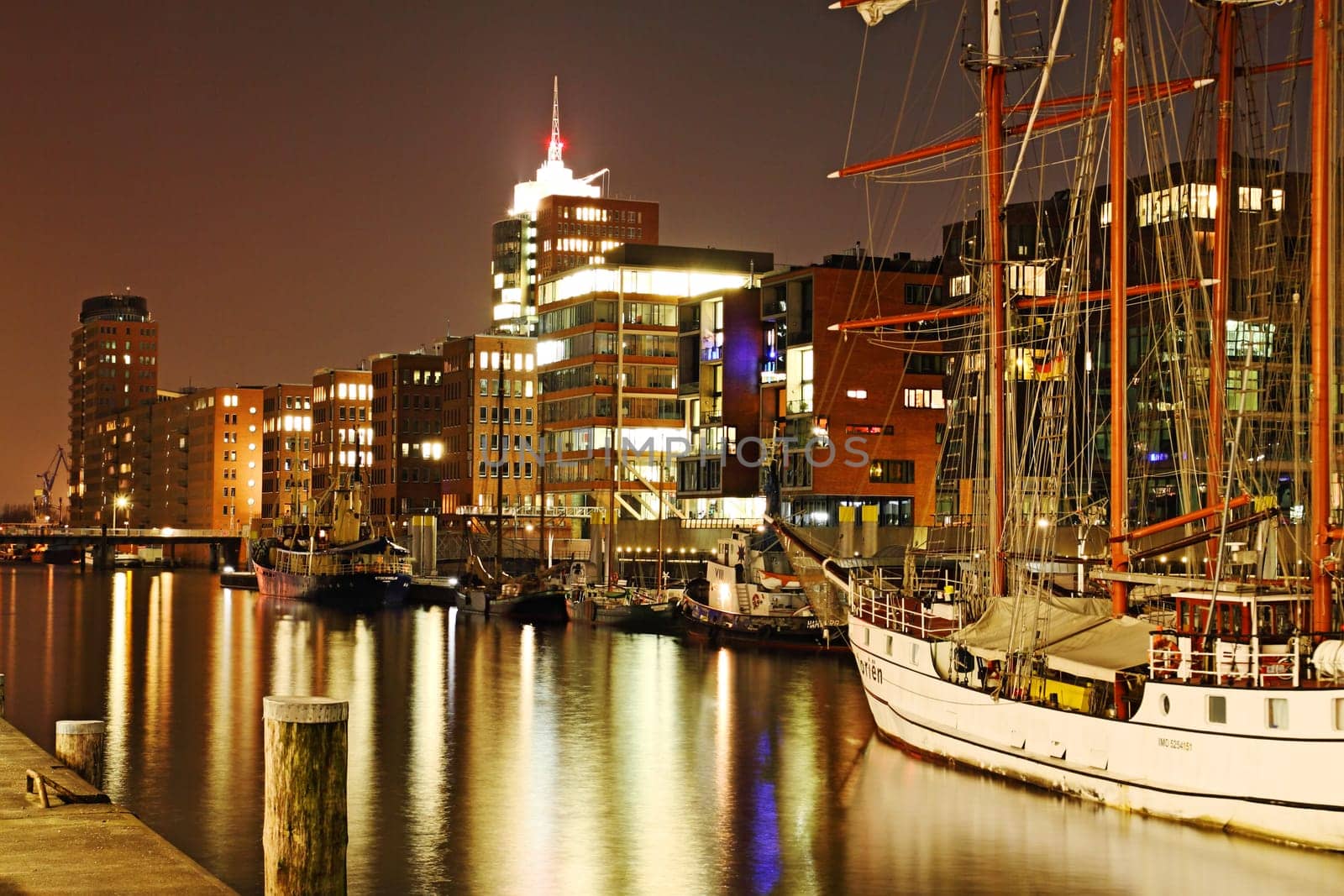 Hamburg Hafencity Night Scene