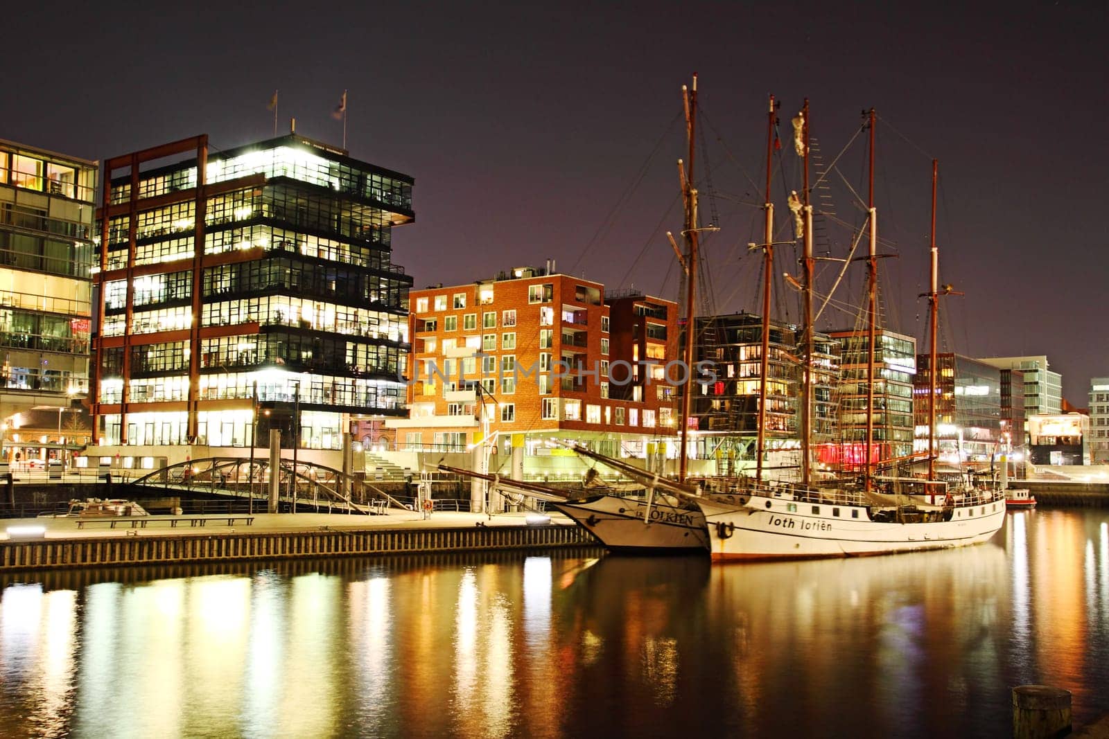 Hamburg Hafencity Night Scene