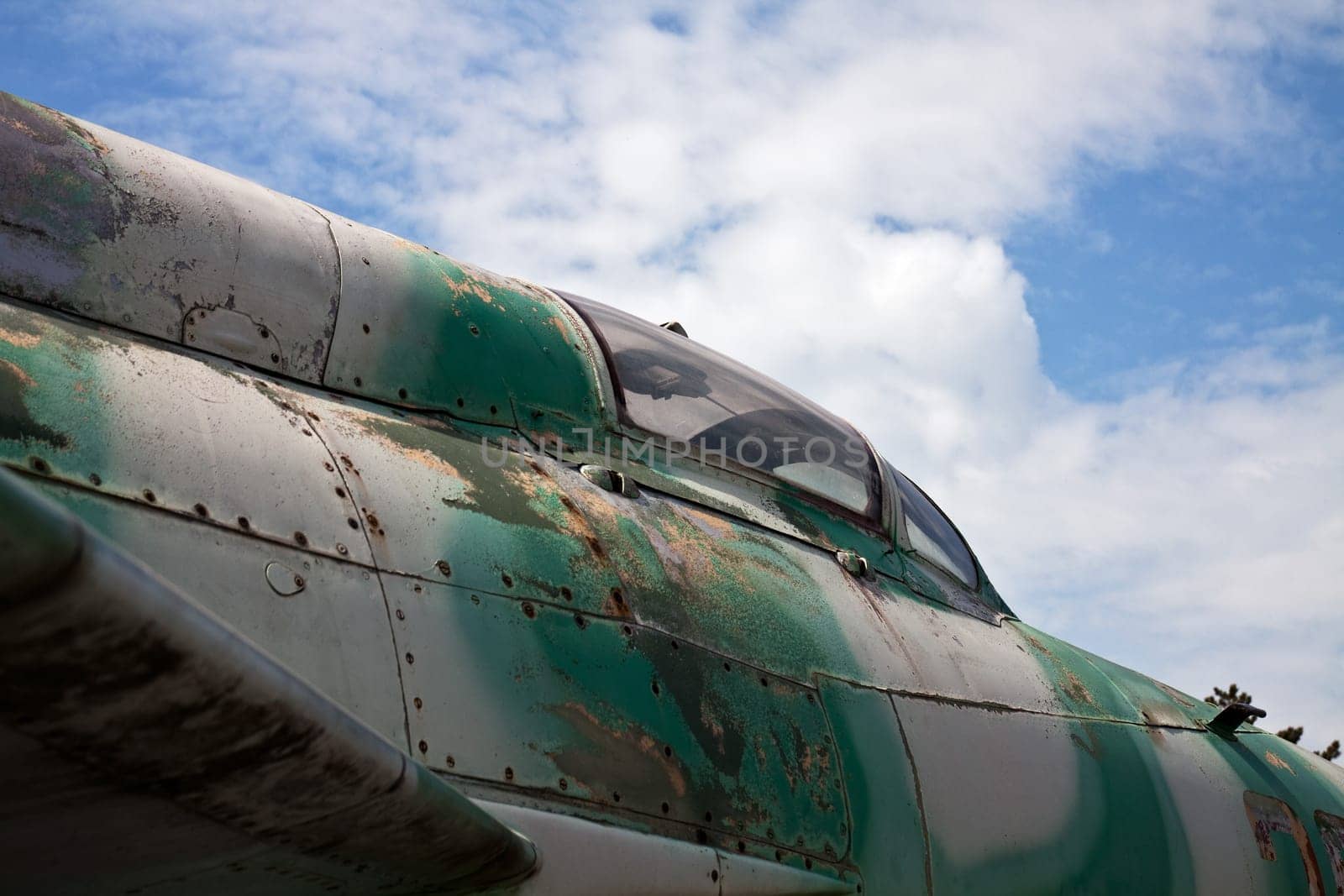 Old military aircraft of the Russian exhibition