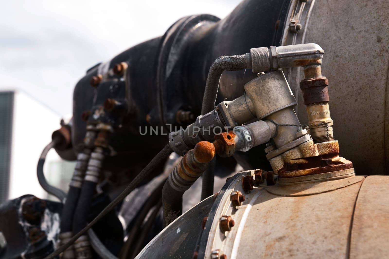 Details of aircraft engine exposed to the weather
