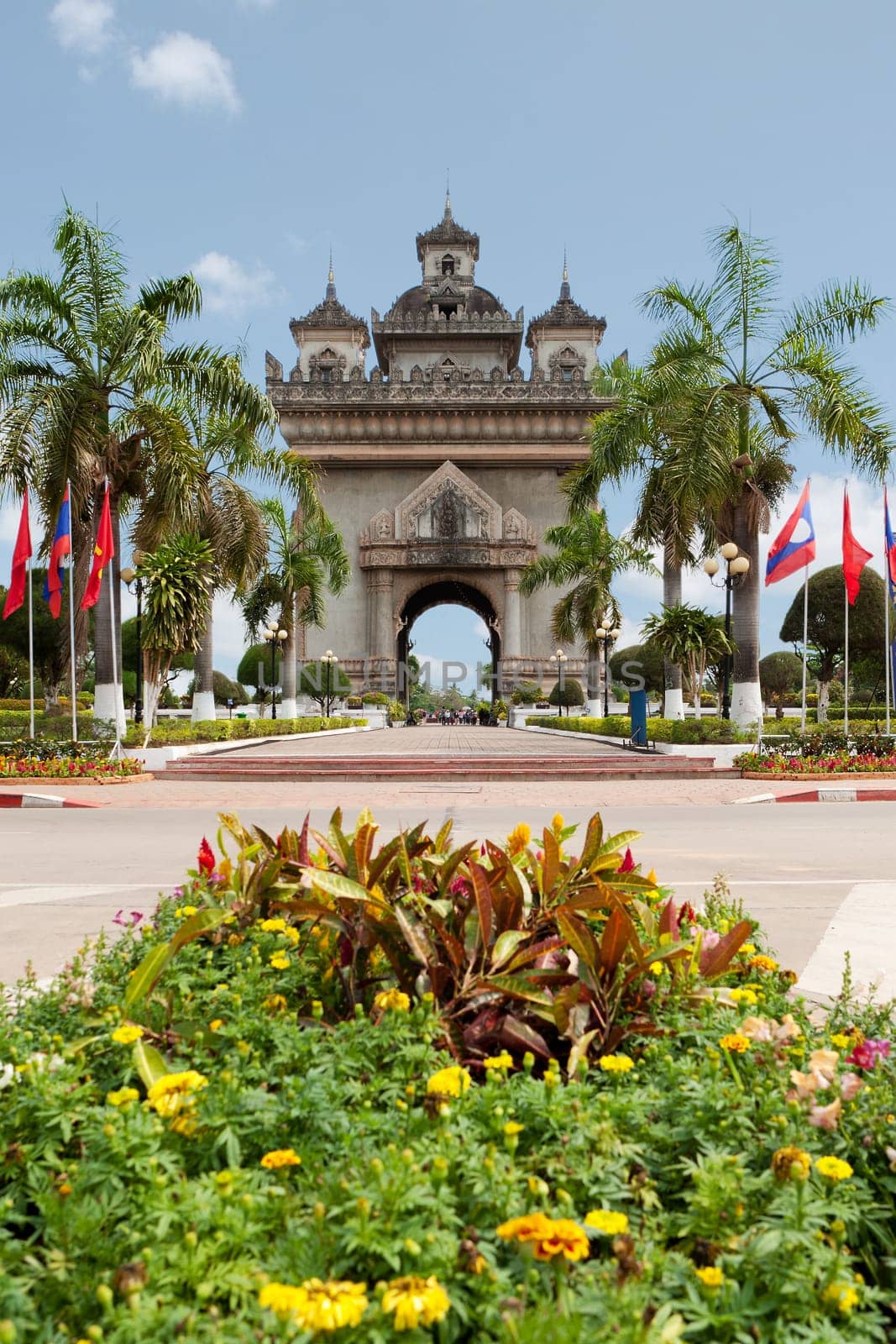 Patouxai in Vientiane,historical building and landmark of Laos