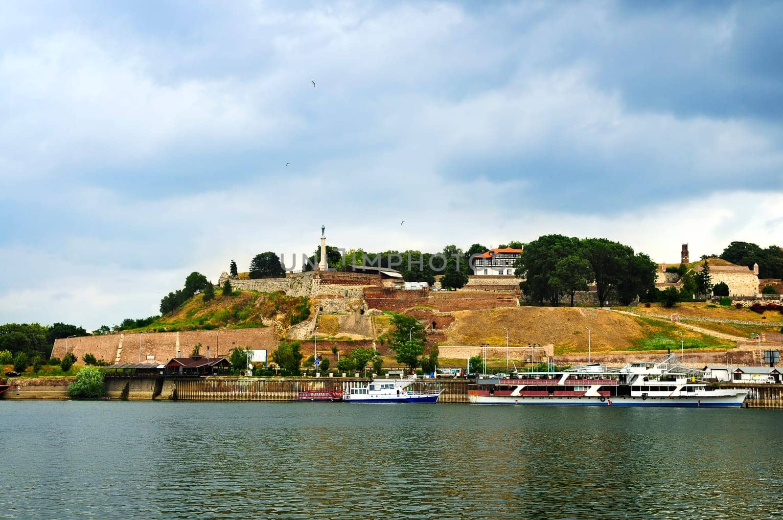 Kalemegdan fortress in Belgrade seen from Danube river