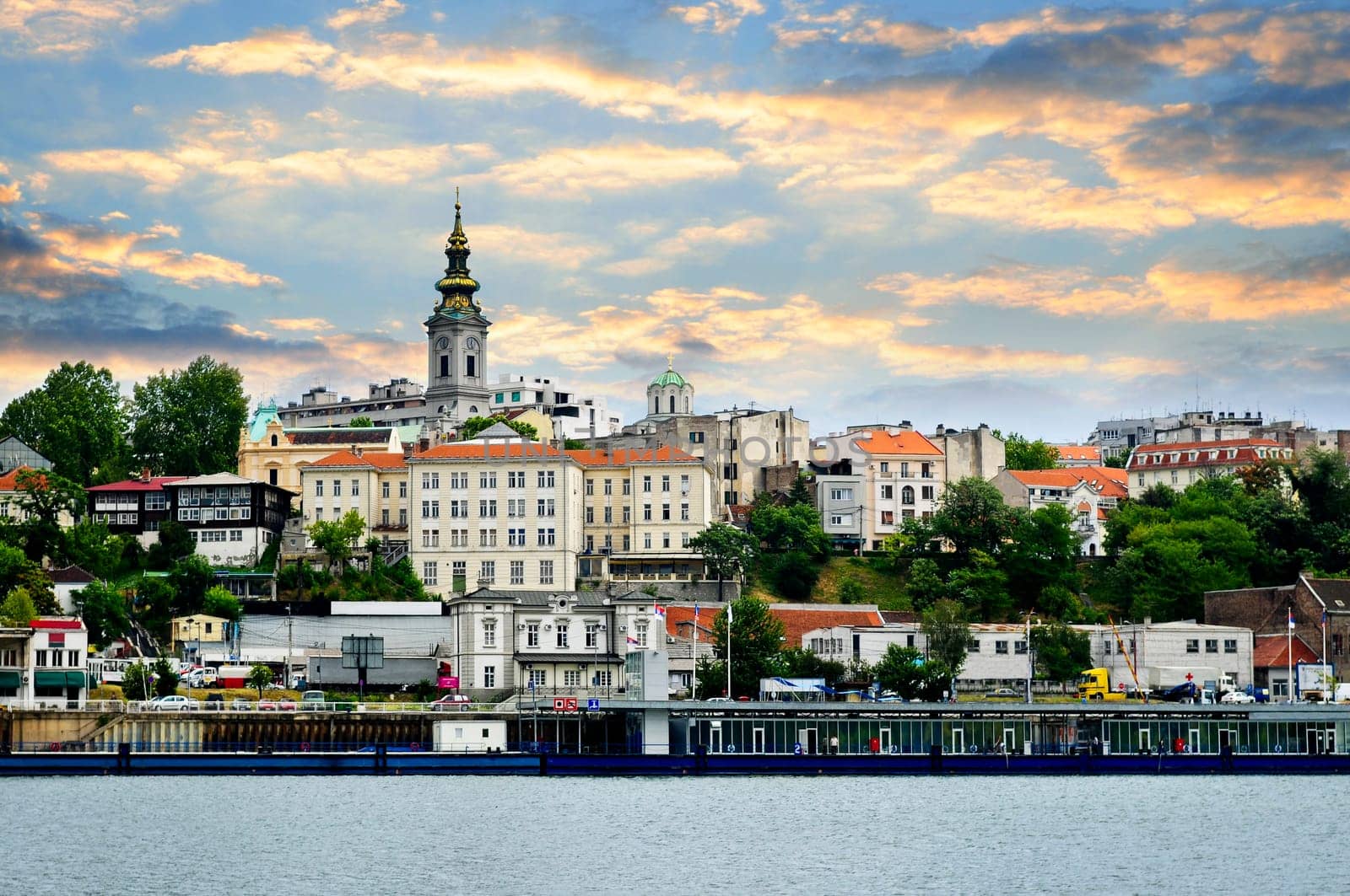 View of Belgrade city from Danube river
