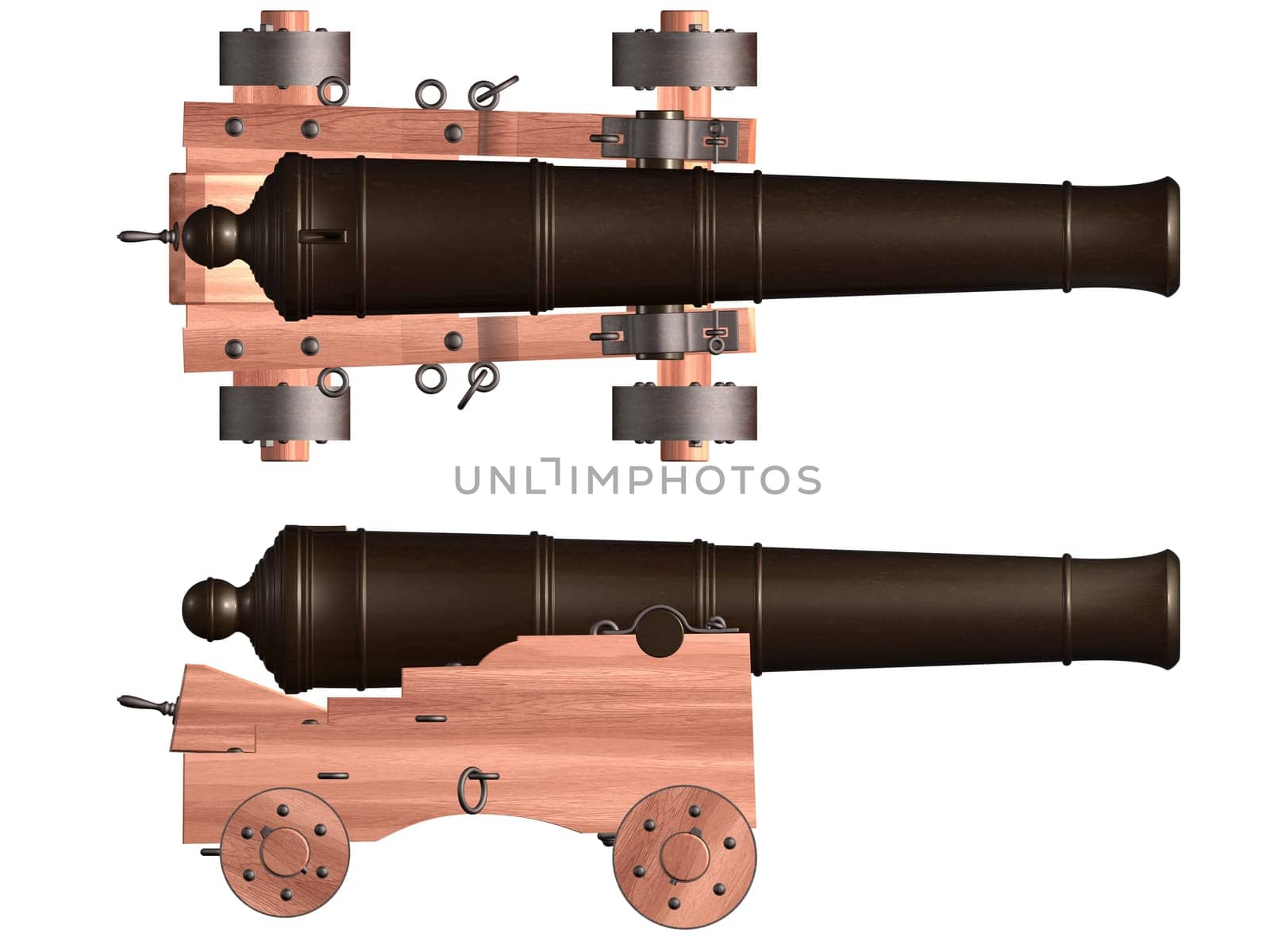 Isolated illustration of an antique ships cannon