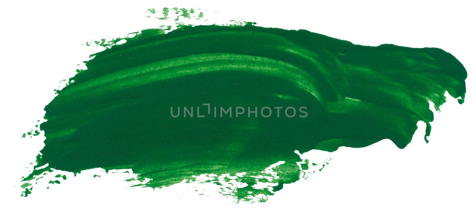 Watercolor brush stroke of green paint, on a white isolated background by ndanko