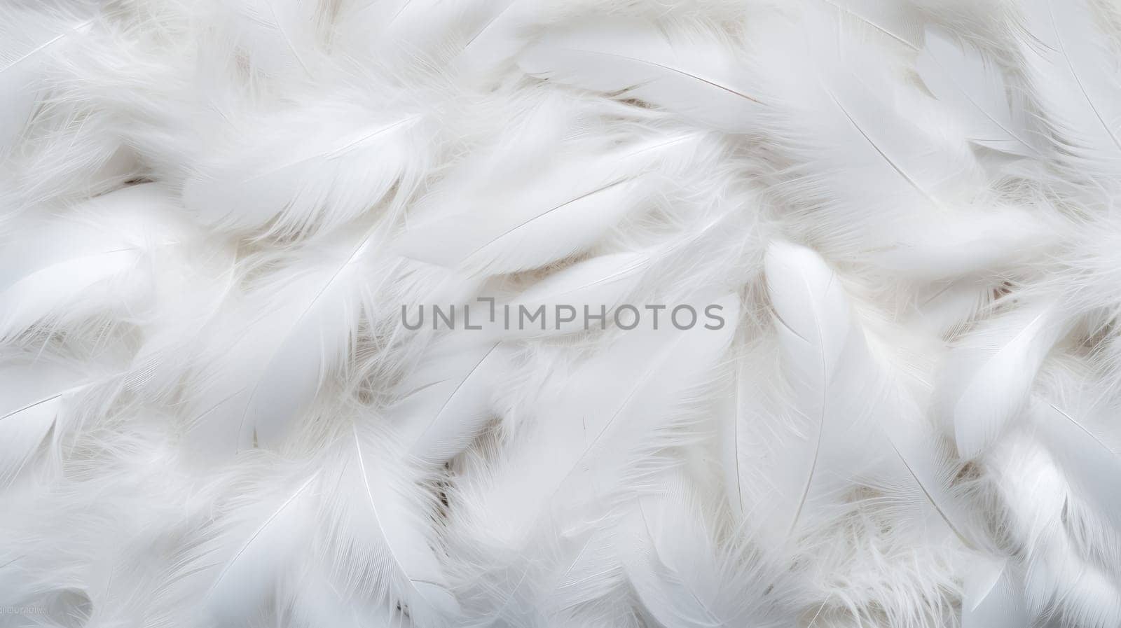 White feather texture background, pastel soft fur for baby to sleep. AI