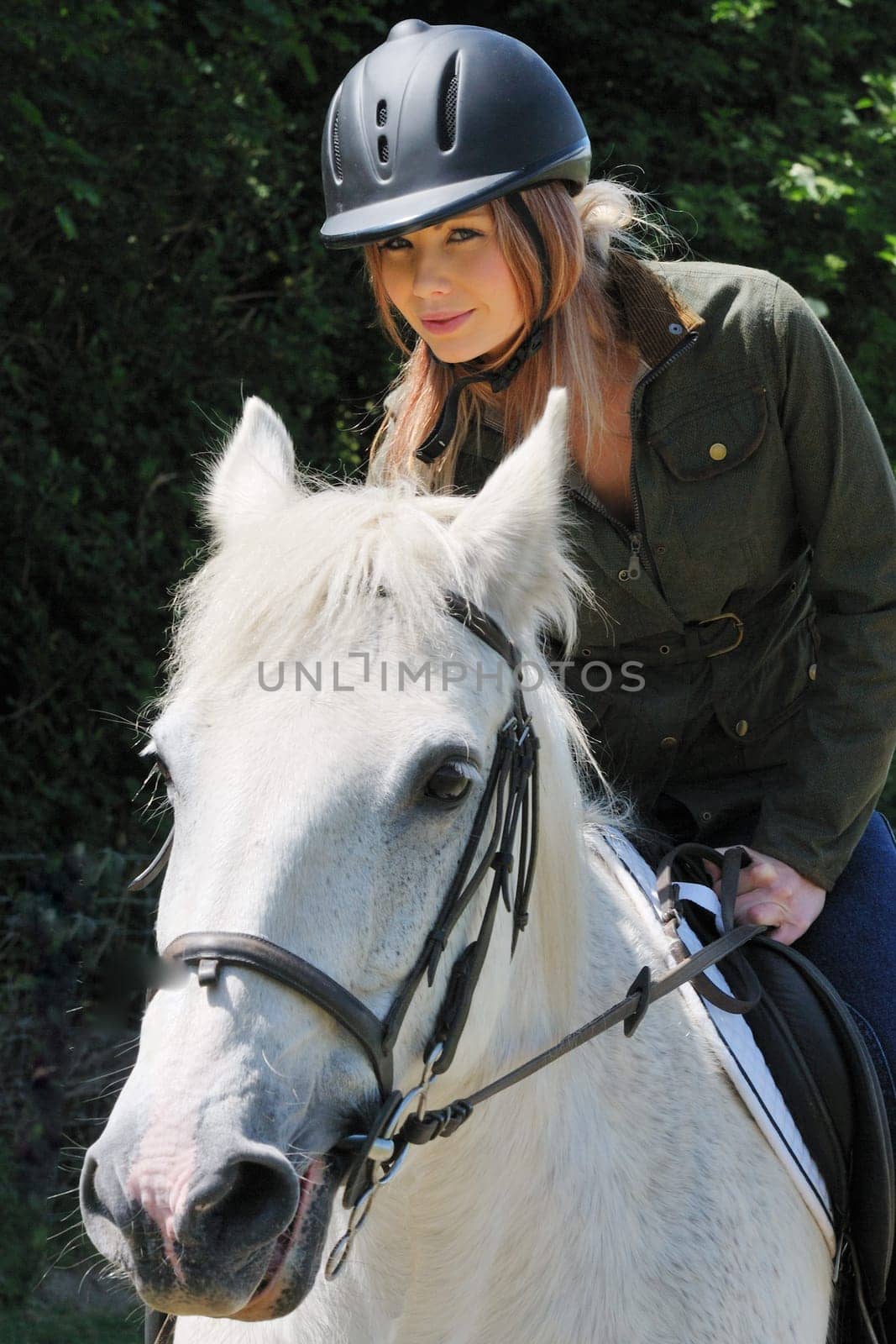 Pretty girl on horse