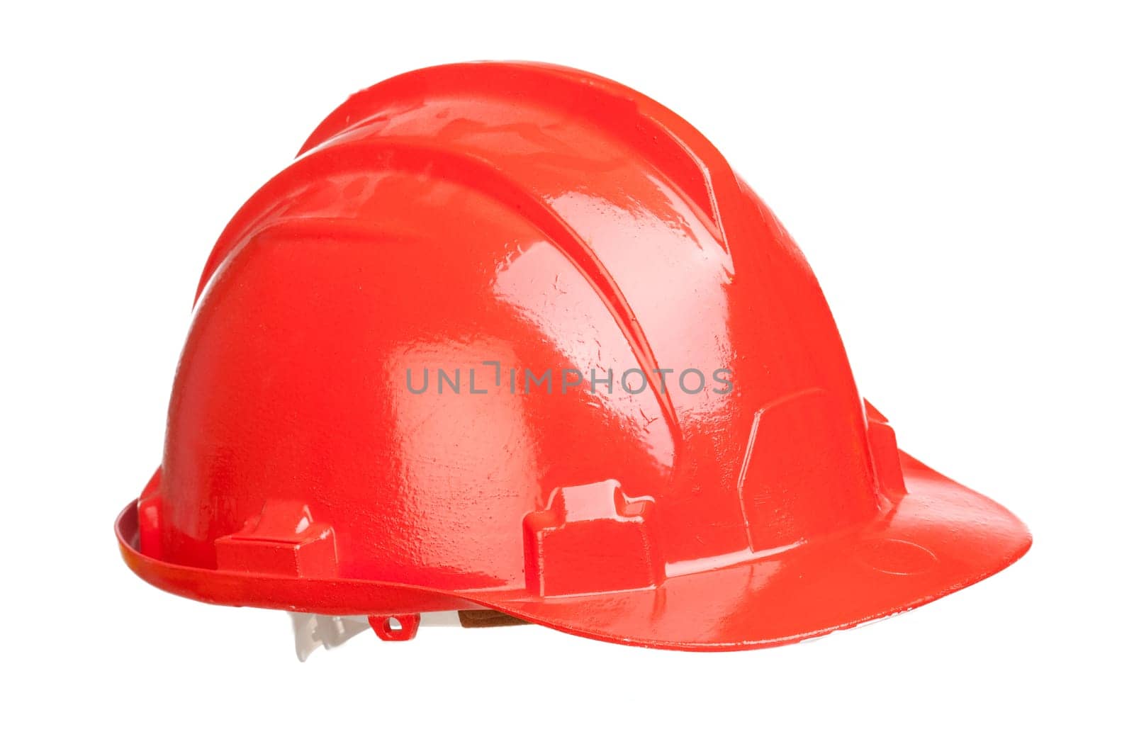 Red helmet isolated on a over white background