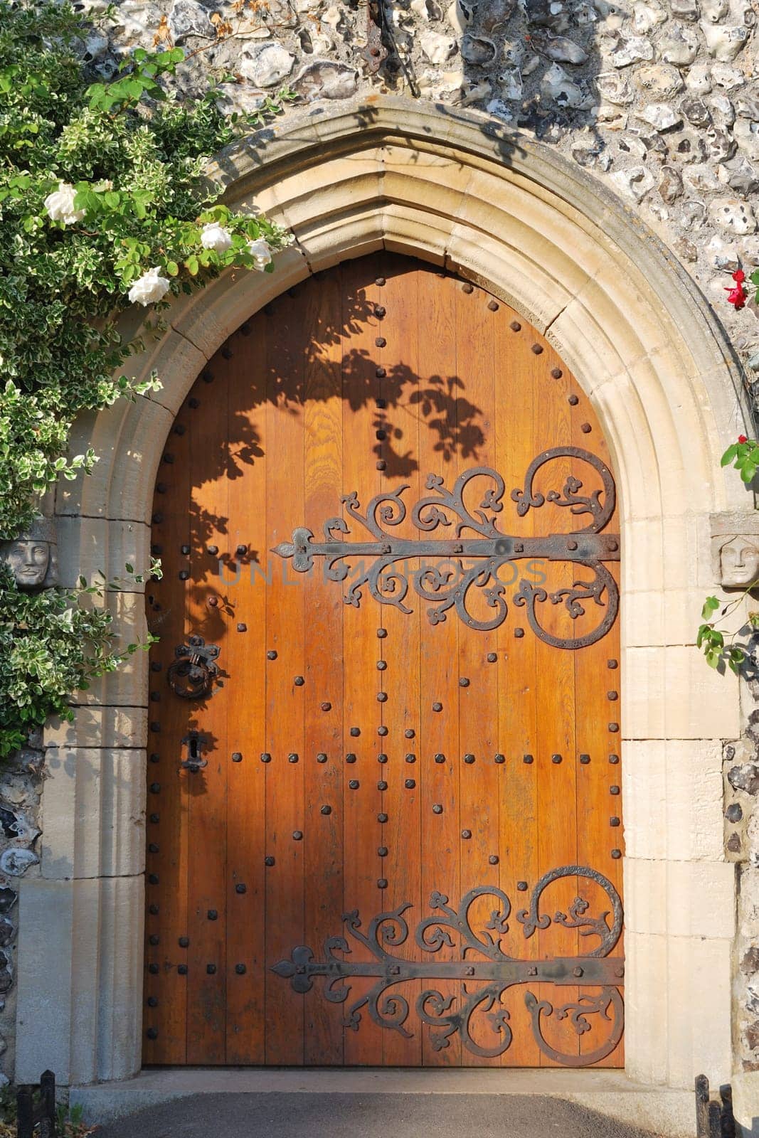 closed large church door