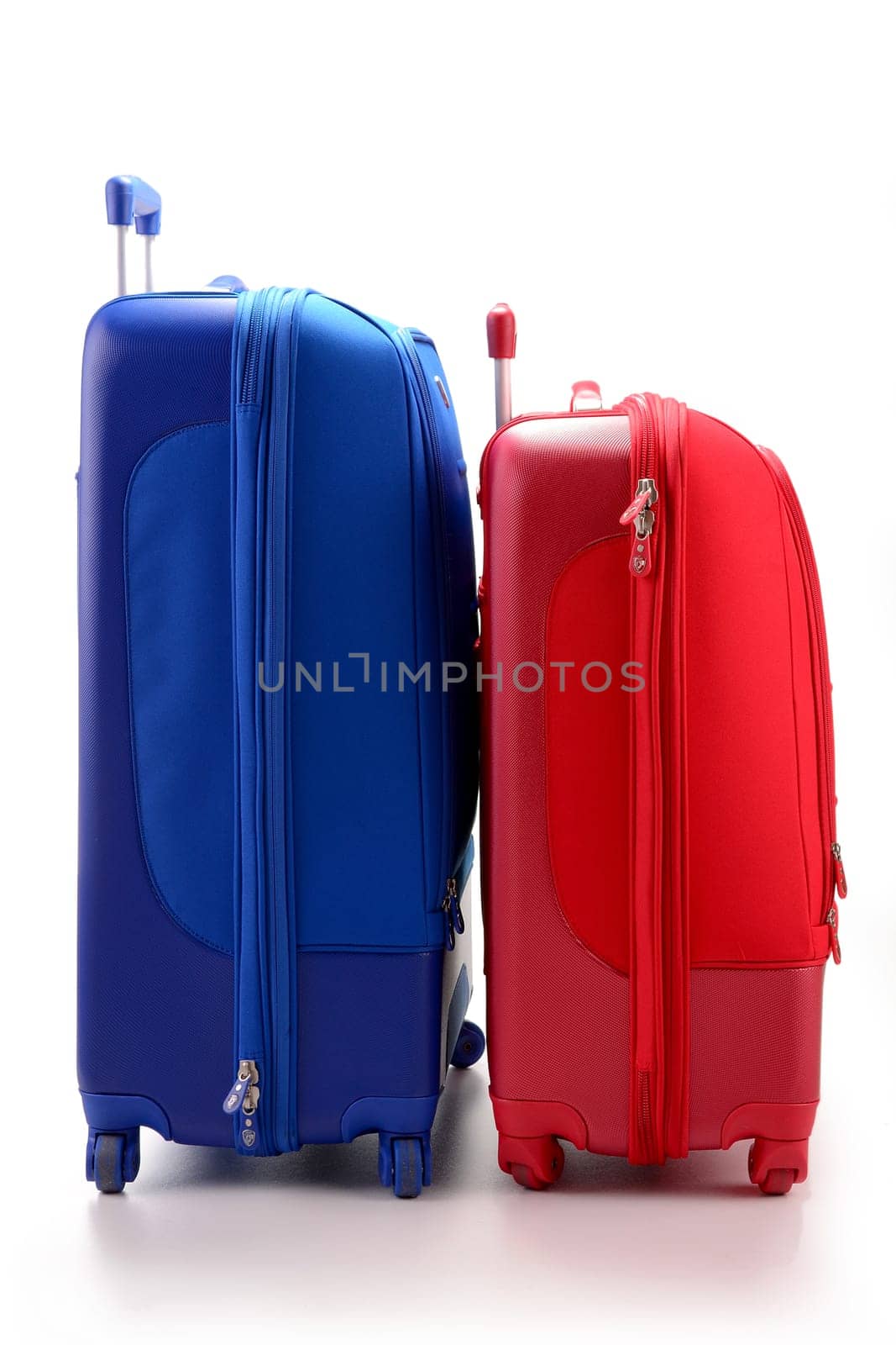 Luggage consisting of large suitcases isolated on white