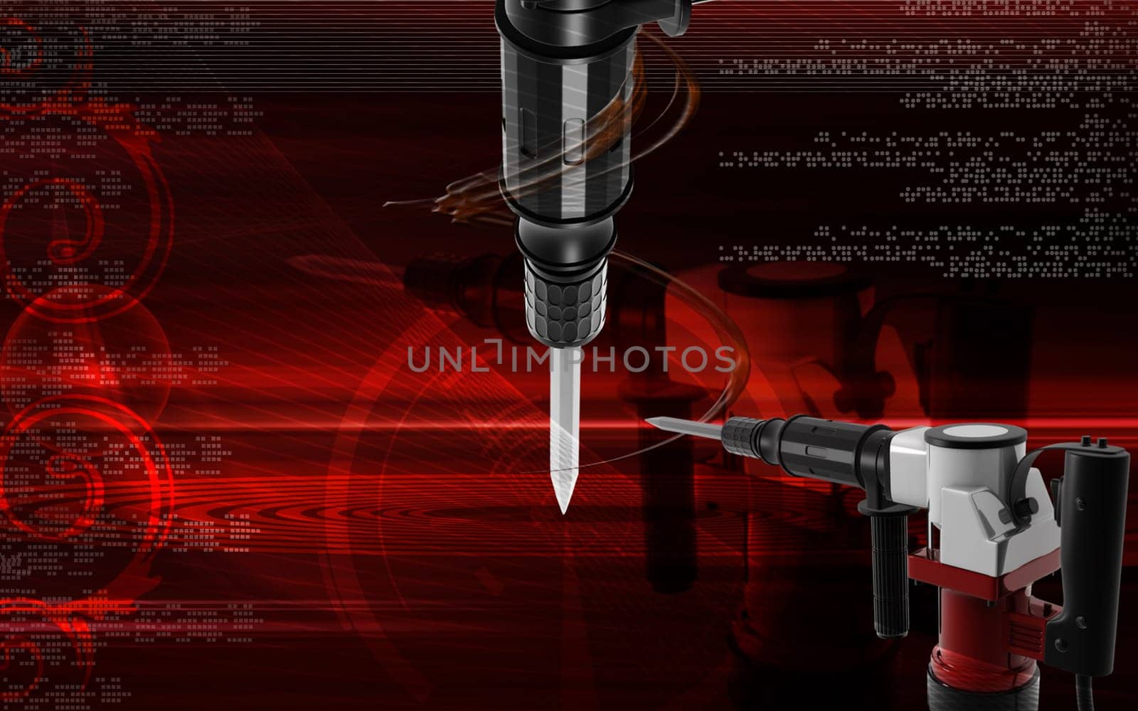 Digital illustration of electric breaker in colour background