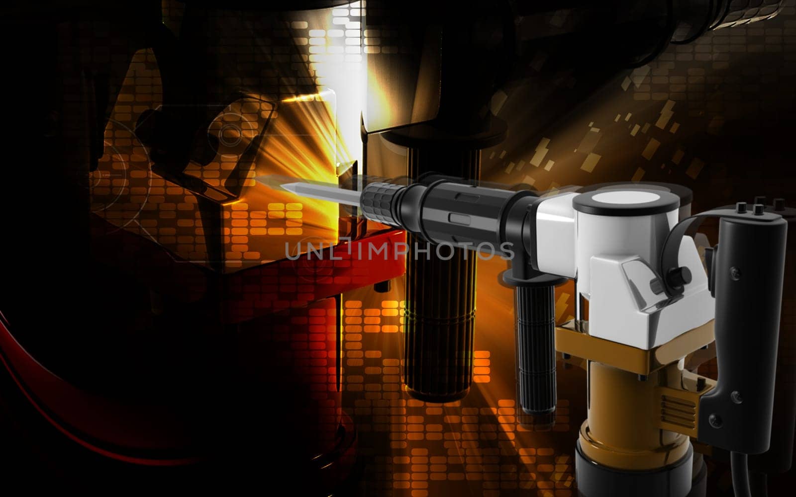 Digital illustration of electric breaker in colour background