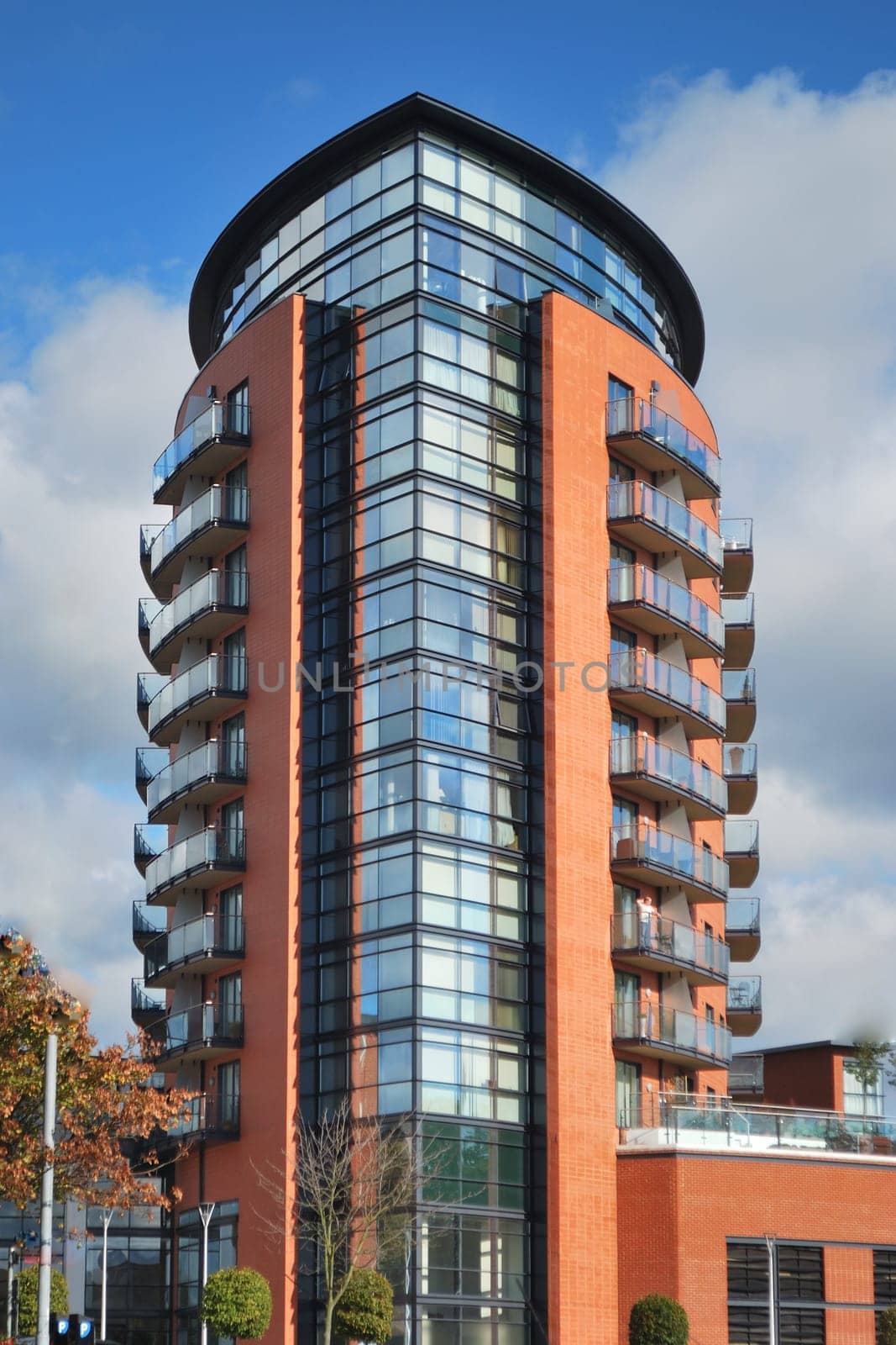 Modern luxury apartment block