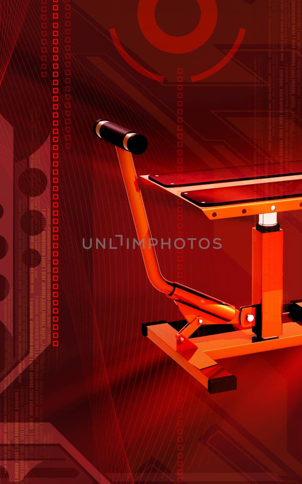 Digital illustration of Bike lift in colour background