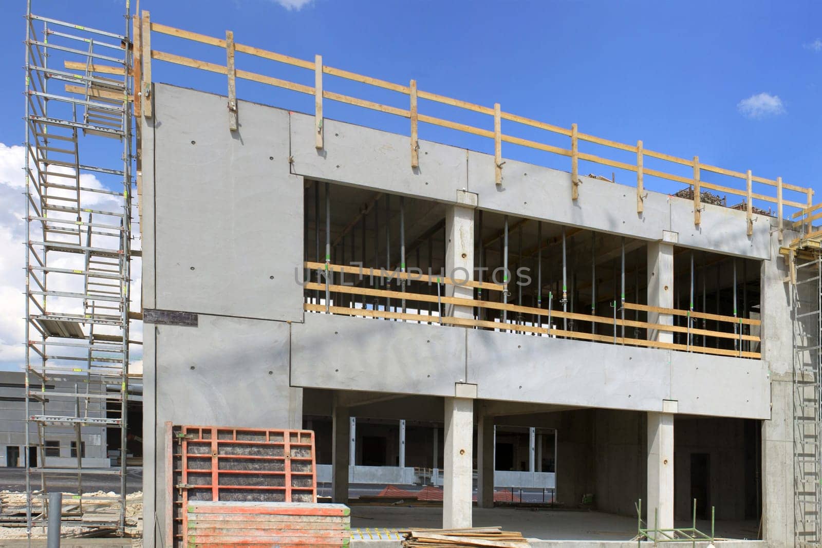 scaffolding on a construction site housing housing estate