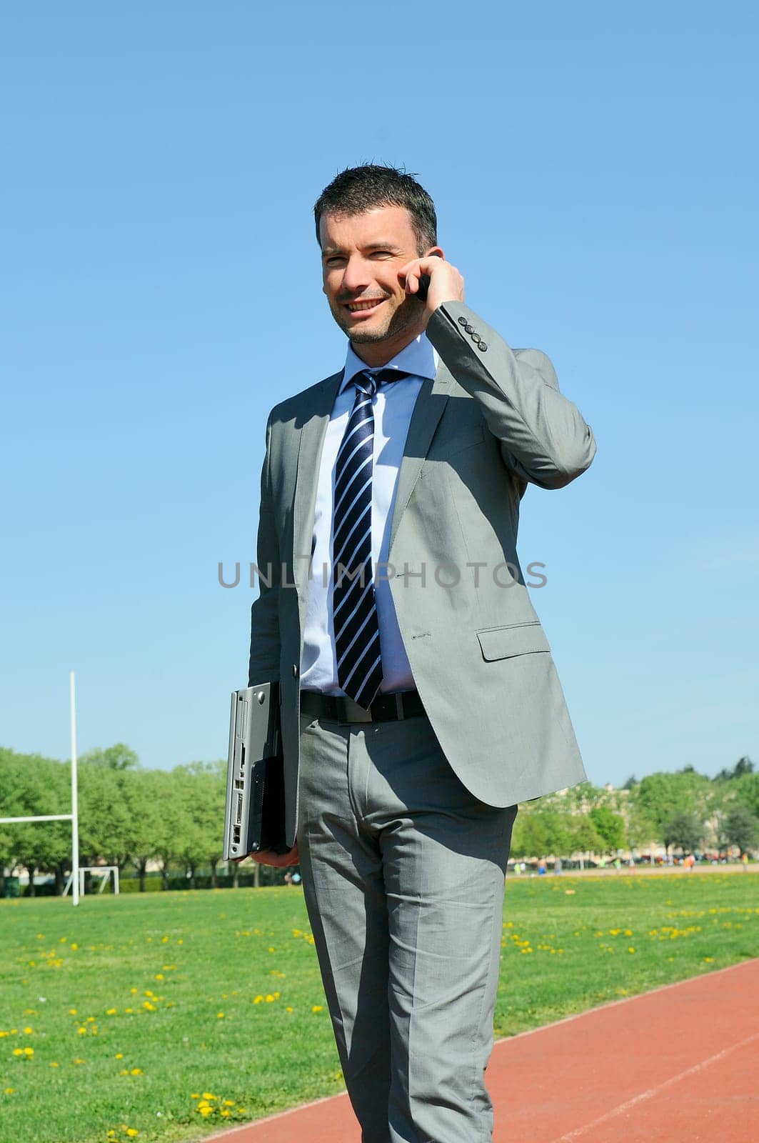 coaching sportive and business man outdoor