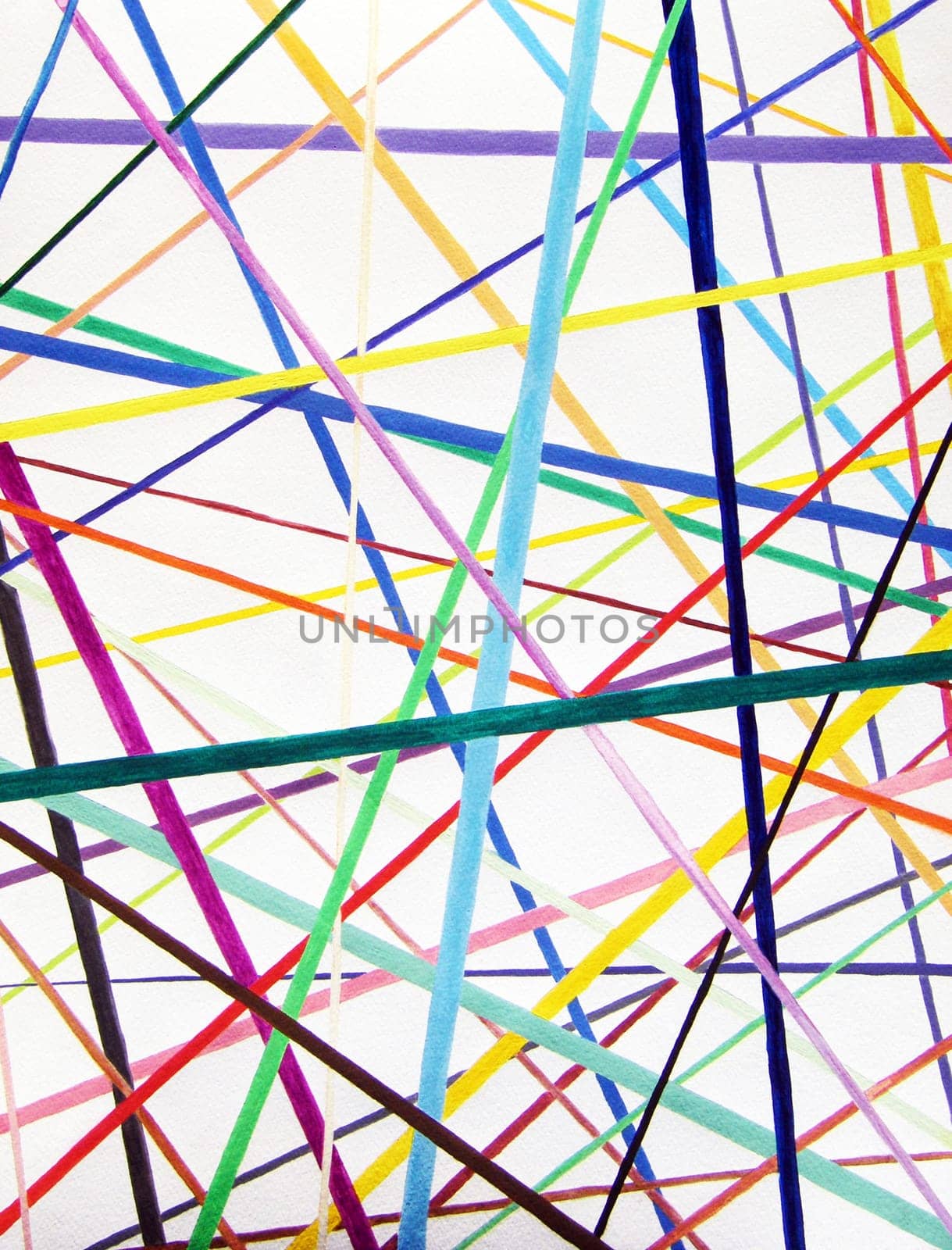 Straight but colorful lines are placed overlapping each other like pixel or pick up sticks all over the place in a variety of directions. Can go along with computer links, paths, connections, world wide web, and other relationships. Makes a great backgrou