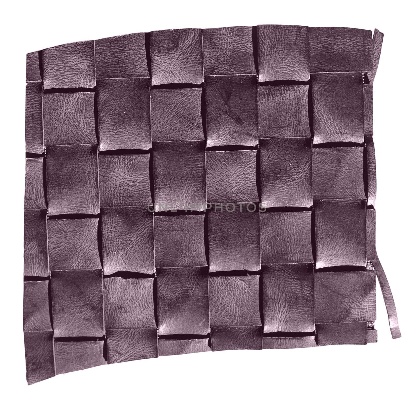 A leather fiber sample - isolated over white background