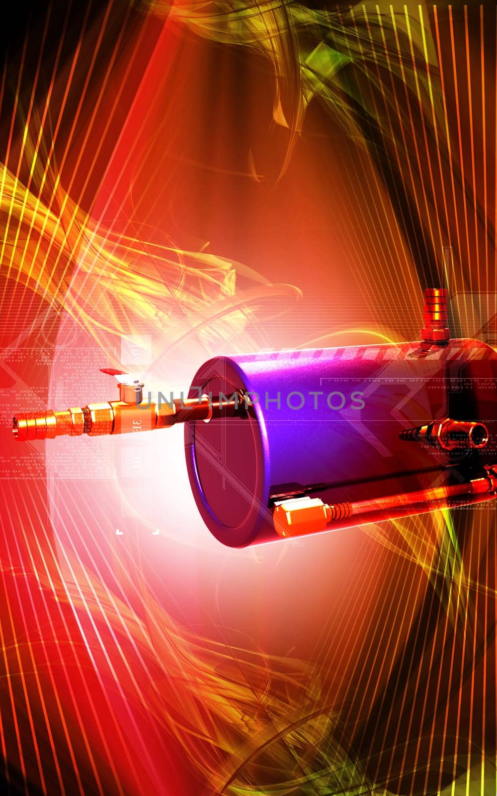 Digital illustration of Catch can in colour background