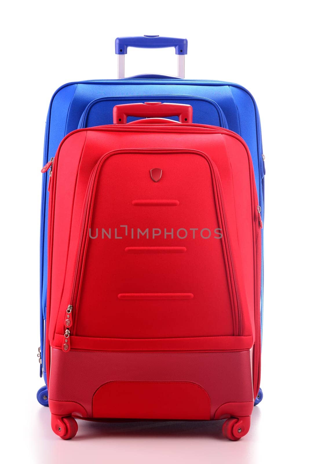 Luggage consisting of large suitcases isolated on white