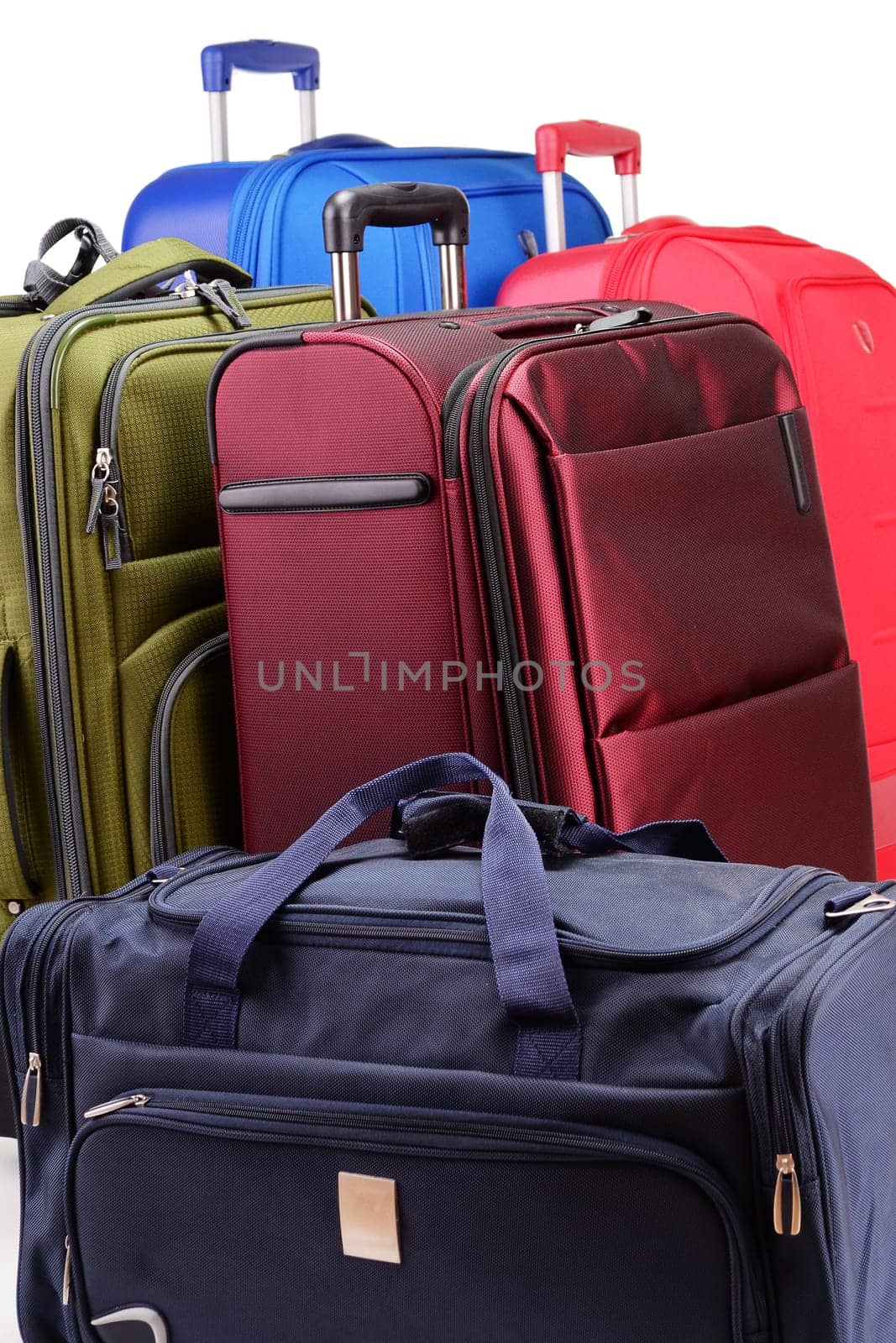 Luggage consisting of large suitcases isolated on white