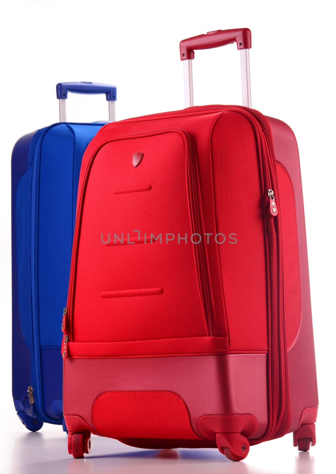 Luggage consisting of large suitcases isolated on white