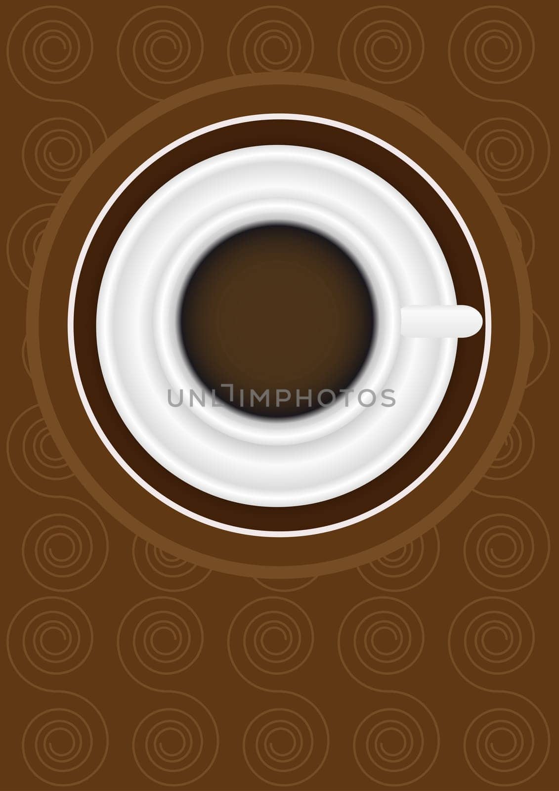 Menu Card Design - Menu Sign on Coffee Cup and Pattern in Shades of Brown