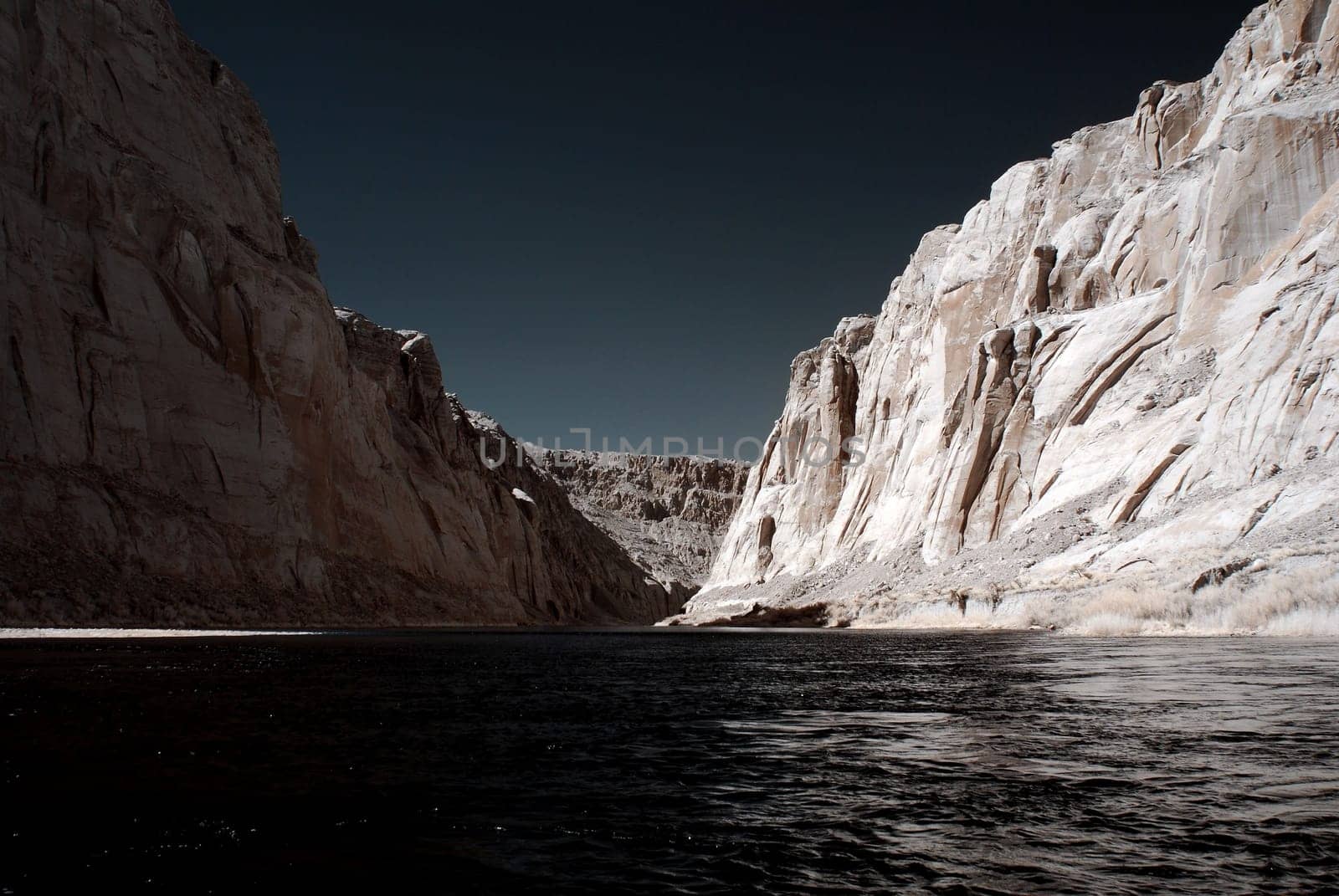 Rugged cliffs of the Colorado river in Glen Canyon