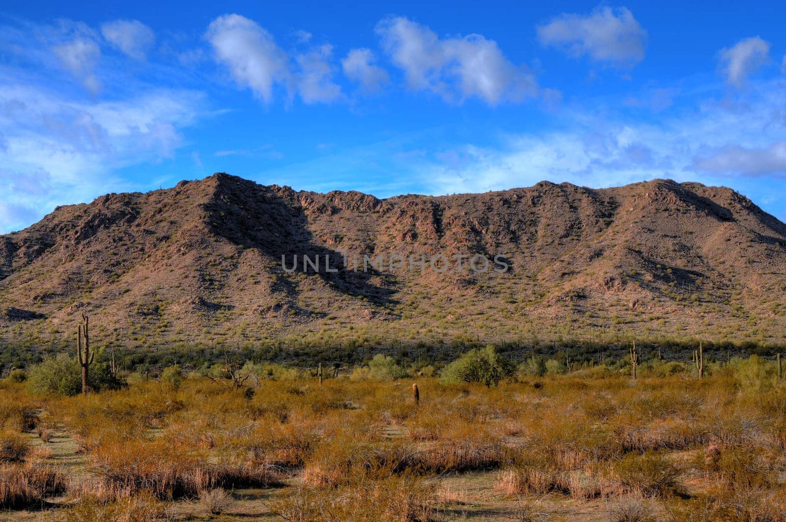 Clouds forming over Arizona desert mountains