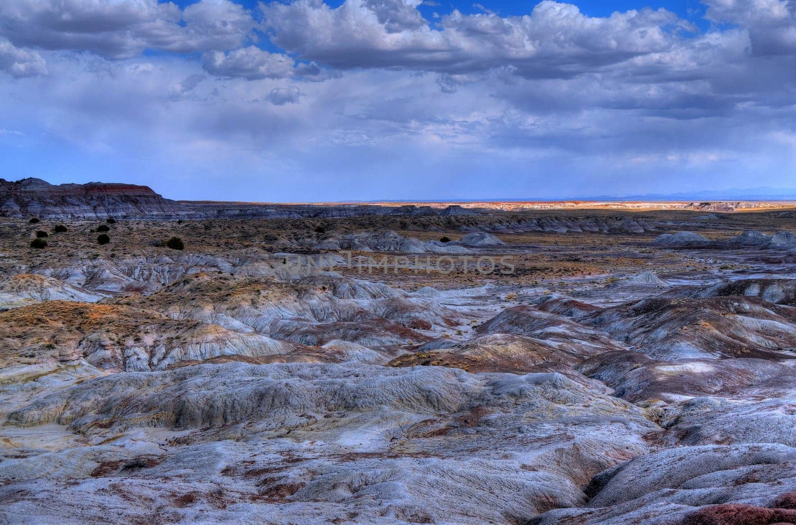 A Storms forming over the Arizona badlands