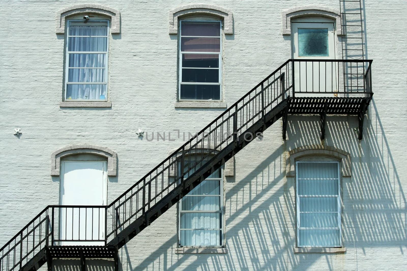 A Fire escape on the side of a building