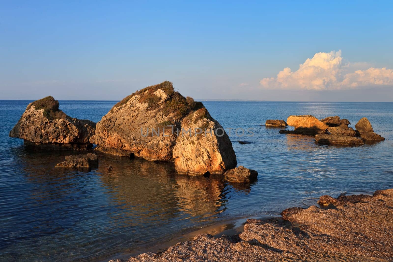 stones in water in Porto Zoro beach, Zakynthos, Greece