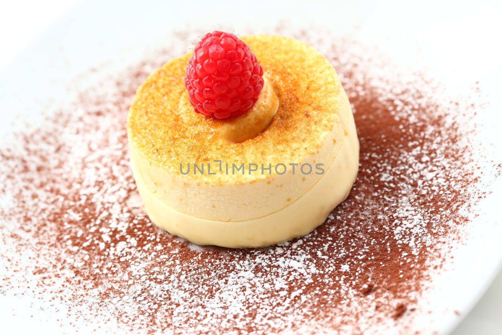 Delicious French burnt cream with ice cream