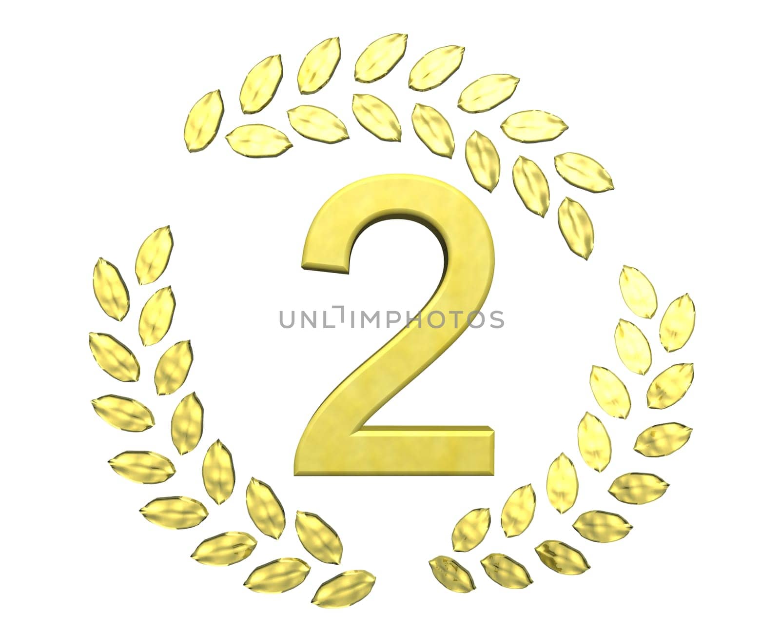 number with laurel wreath