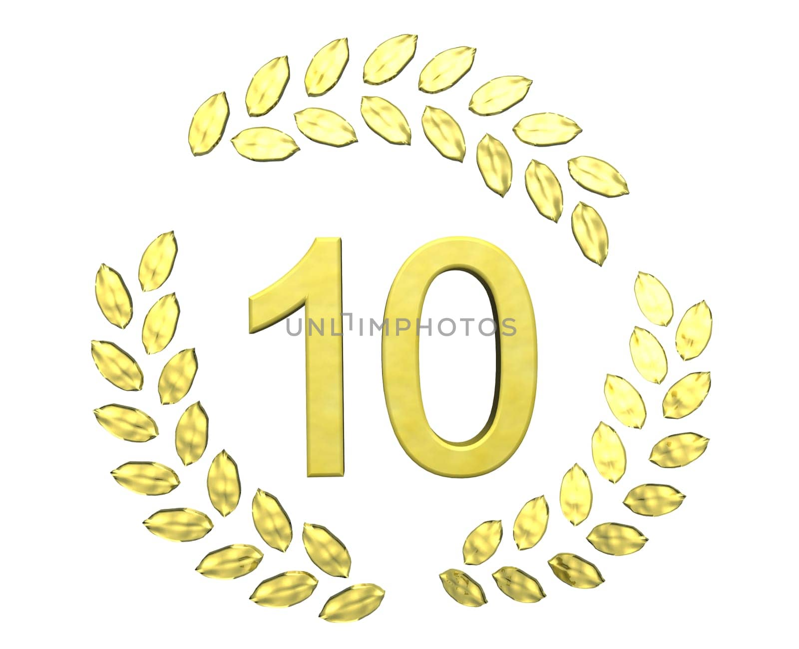 number with laurel wreath