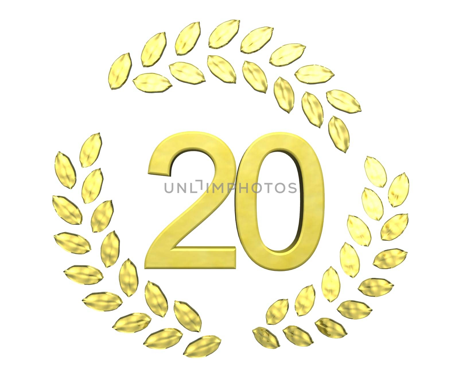 number with laurel wreath