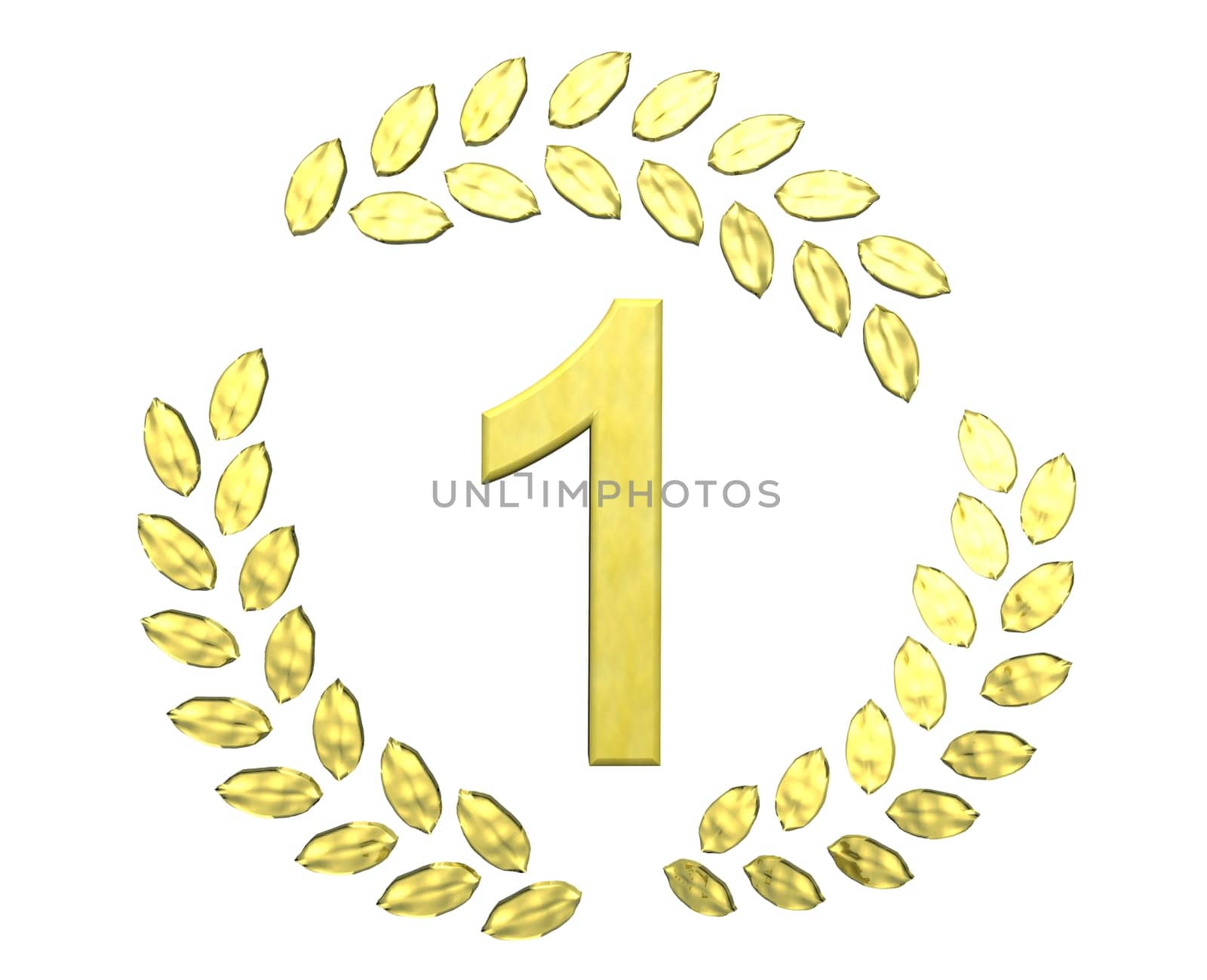 number with laurel wreath