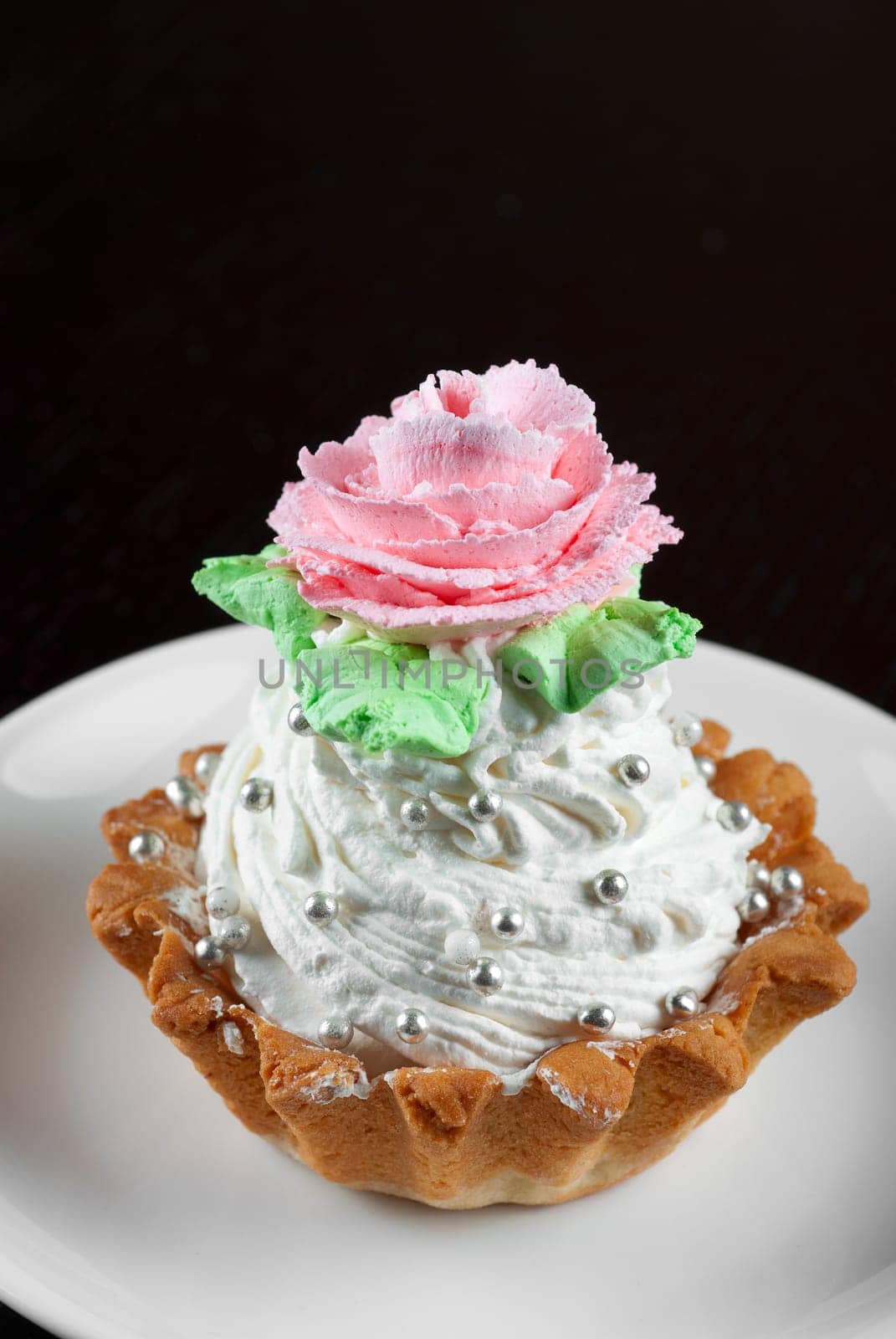 fresh baked cupcake on a wooden table