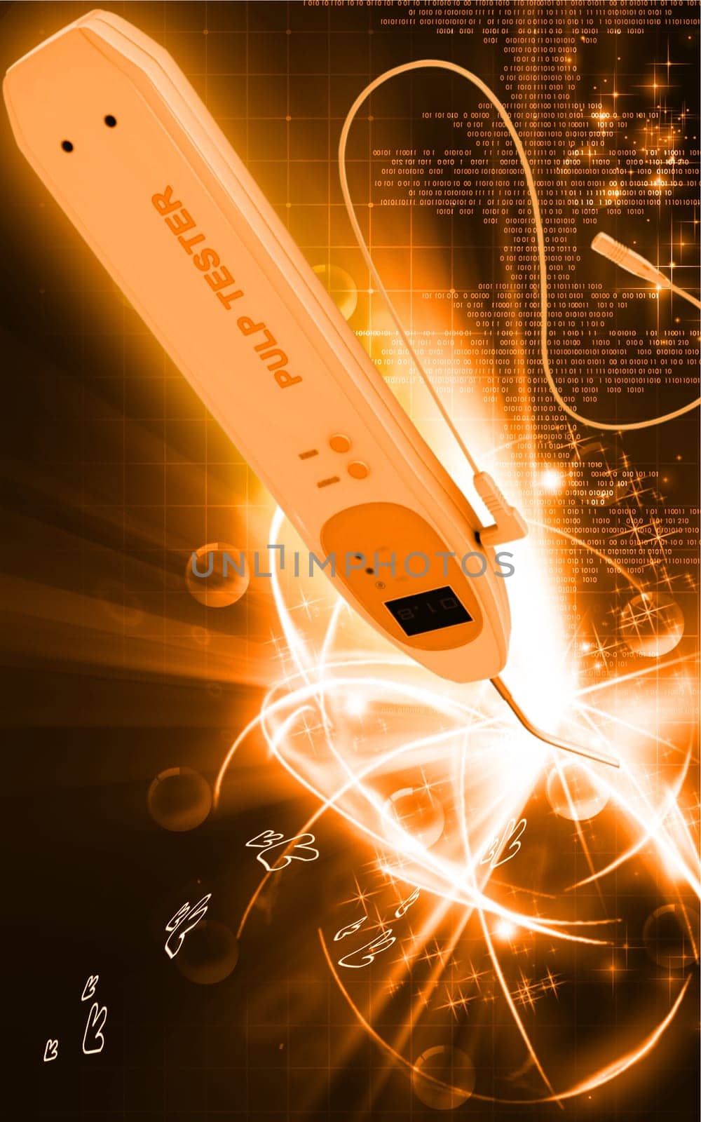 Digital illustration of pulp tester in colour background