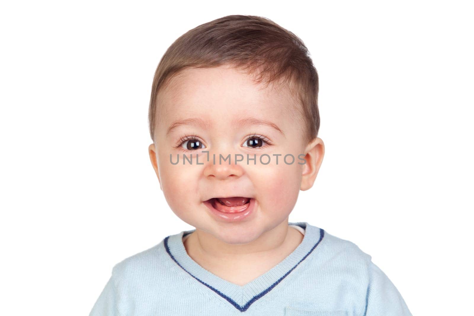 Beautiful baby with nice eyes isolated on white background