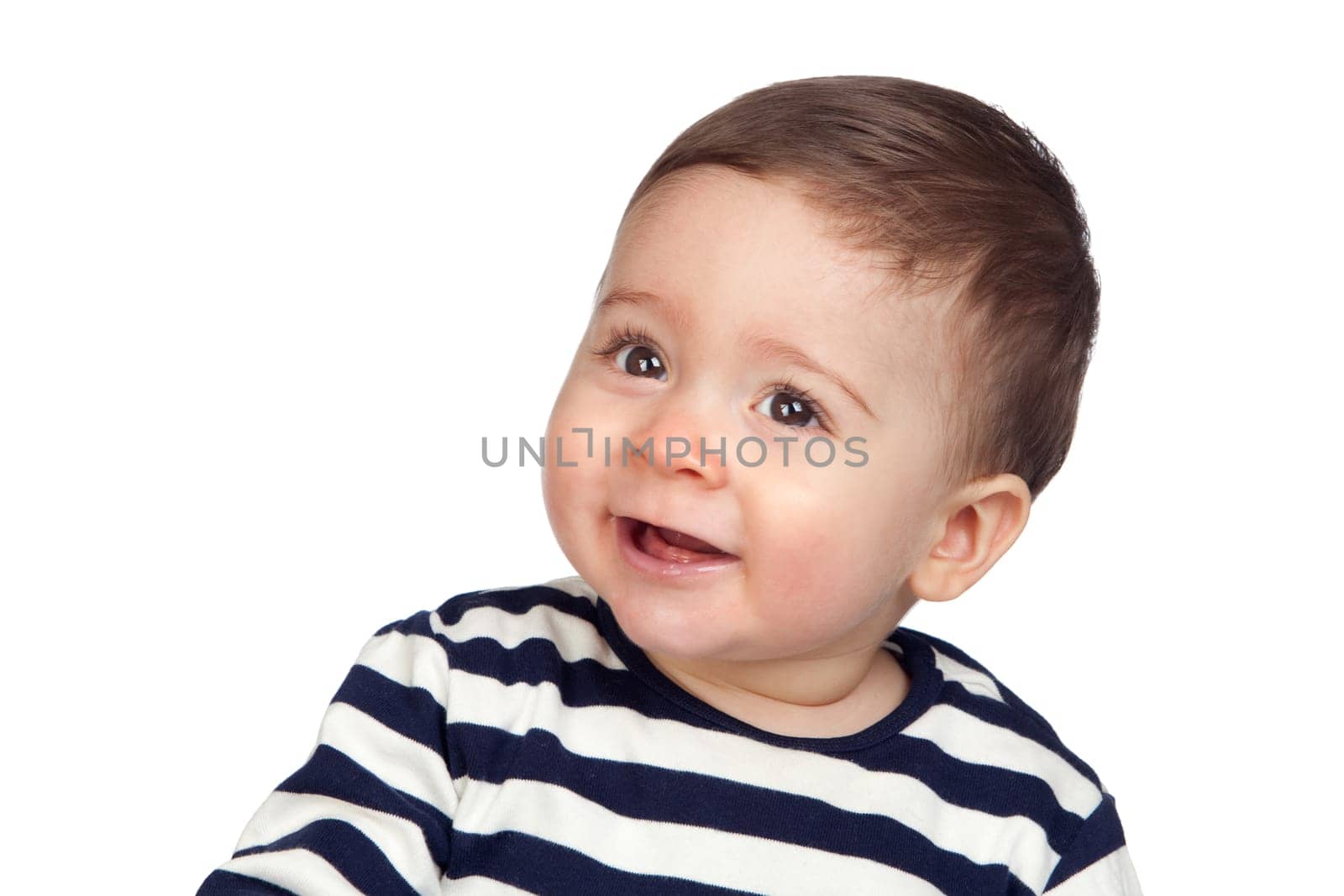 Beautiful baby with nice eyes isolated on white background