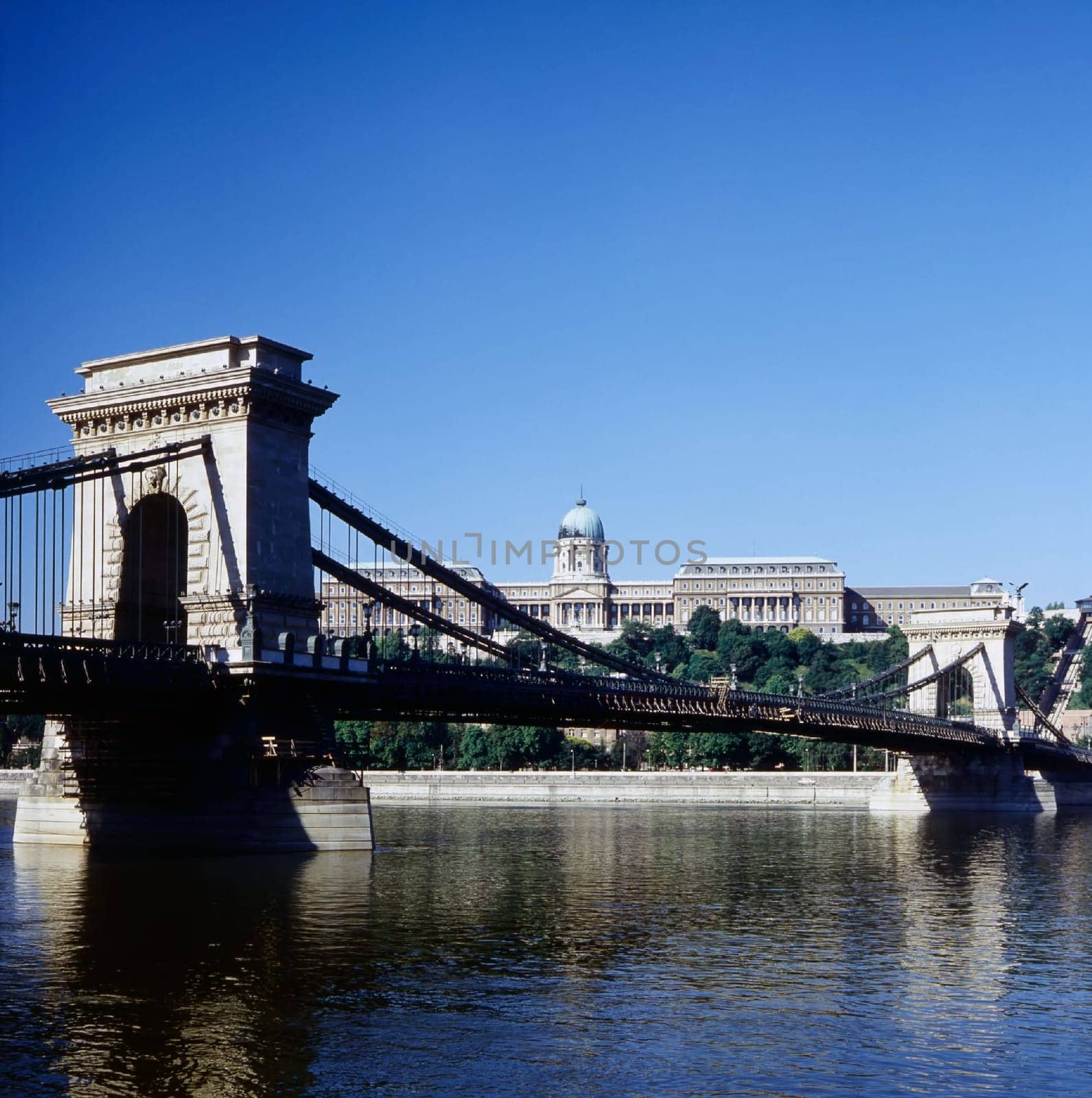 Chain Bridge and Royal Palace in Budapest, Hungary