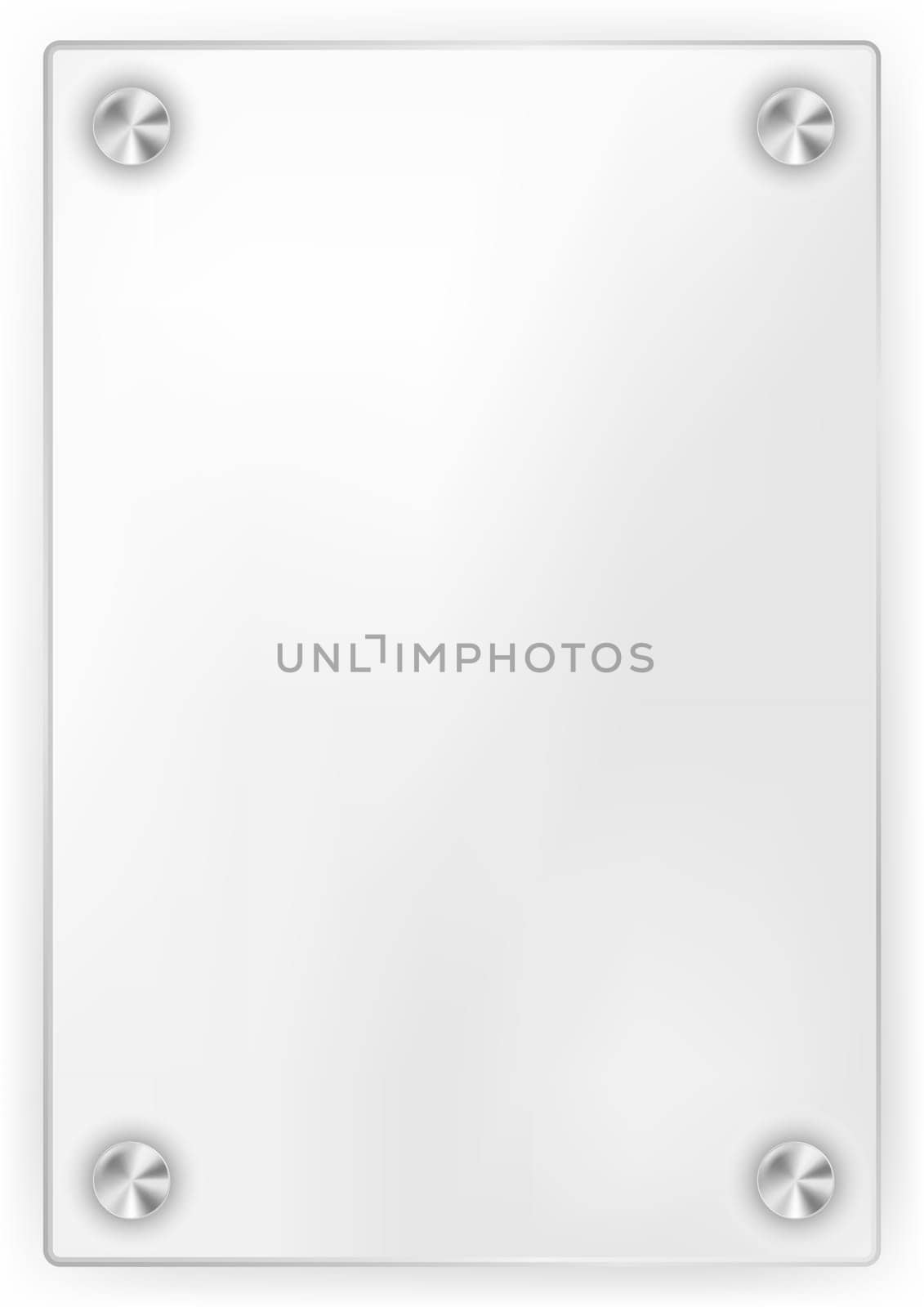 Blank Glass Frame on White Background