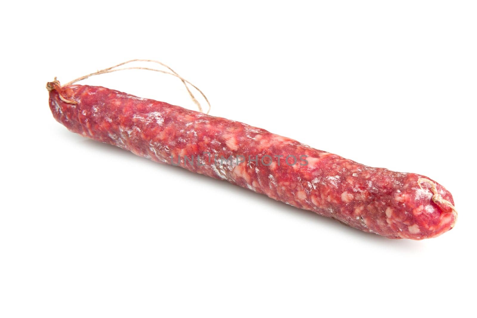 salami isolated on white background