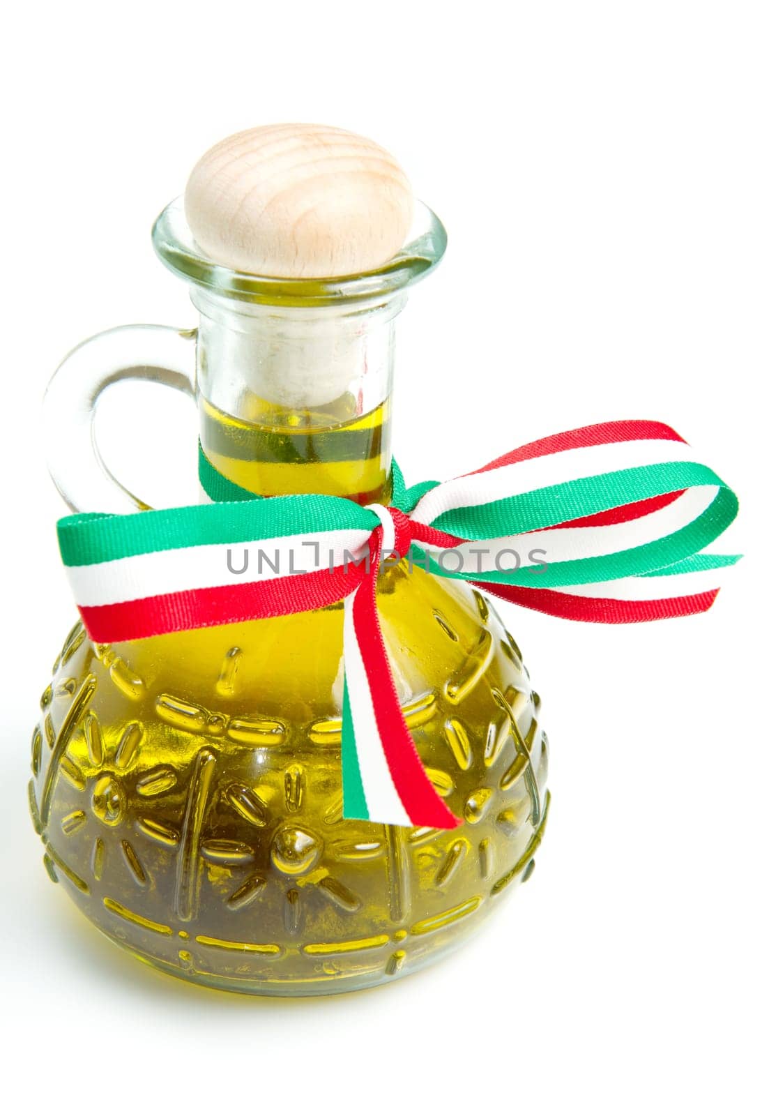 bottle of olive oil isolated on white