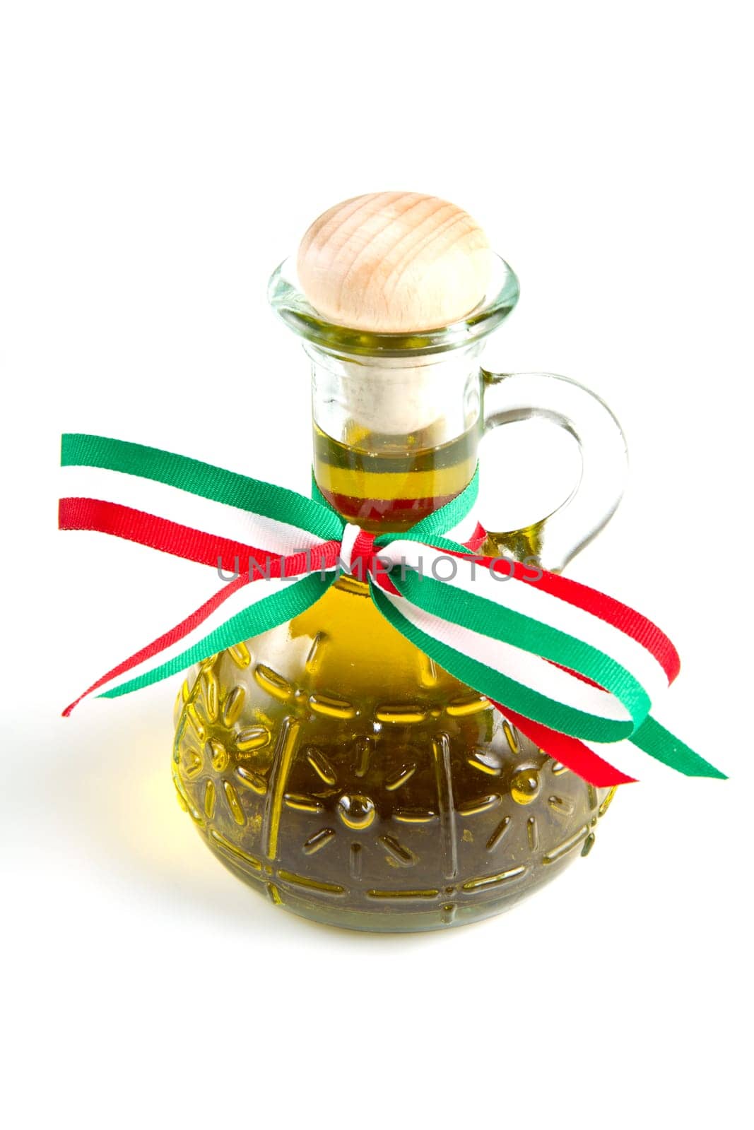 bottle of olive oil isolated on white