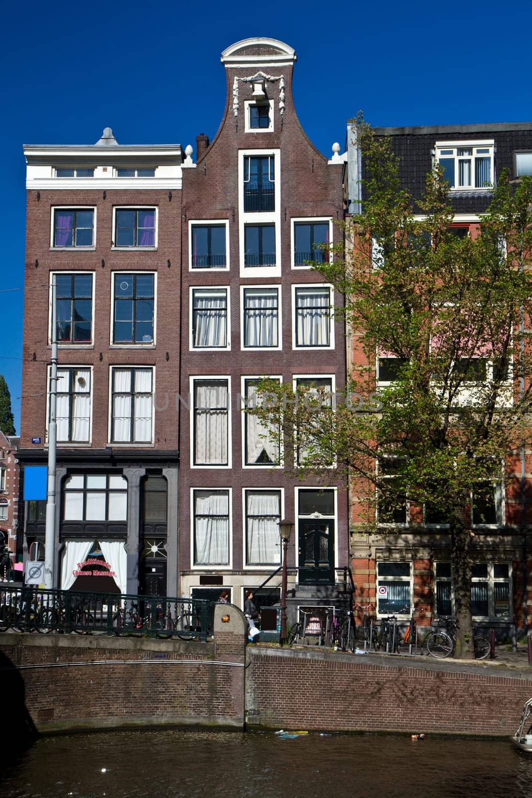 Amsterdam canals and typical houses