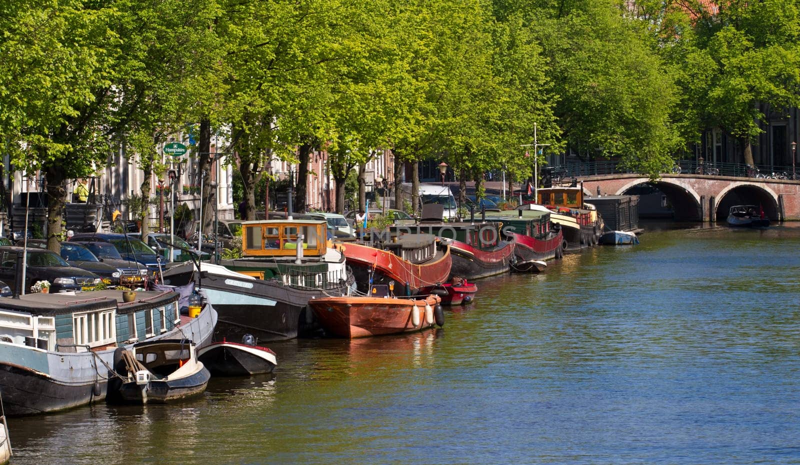 Amsterdam canals and typical houses