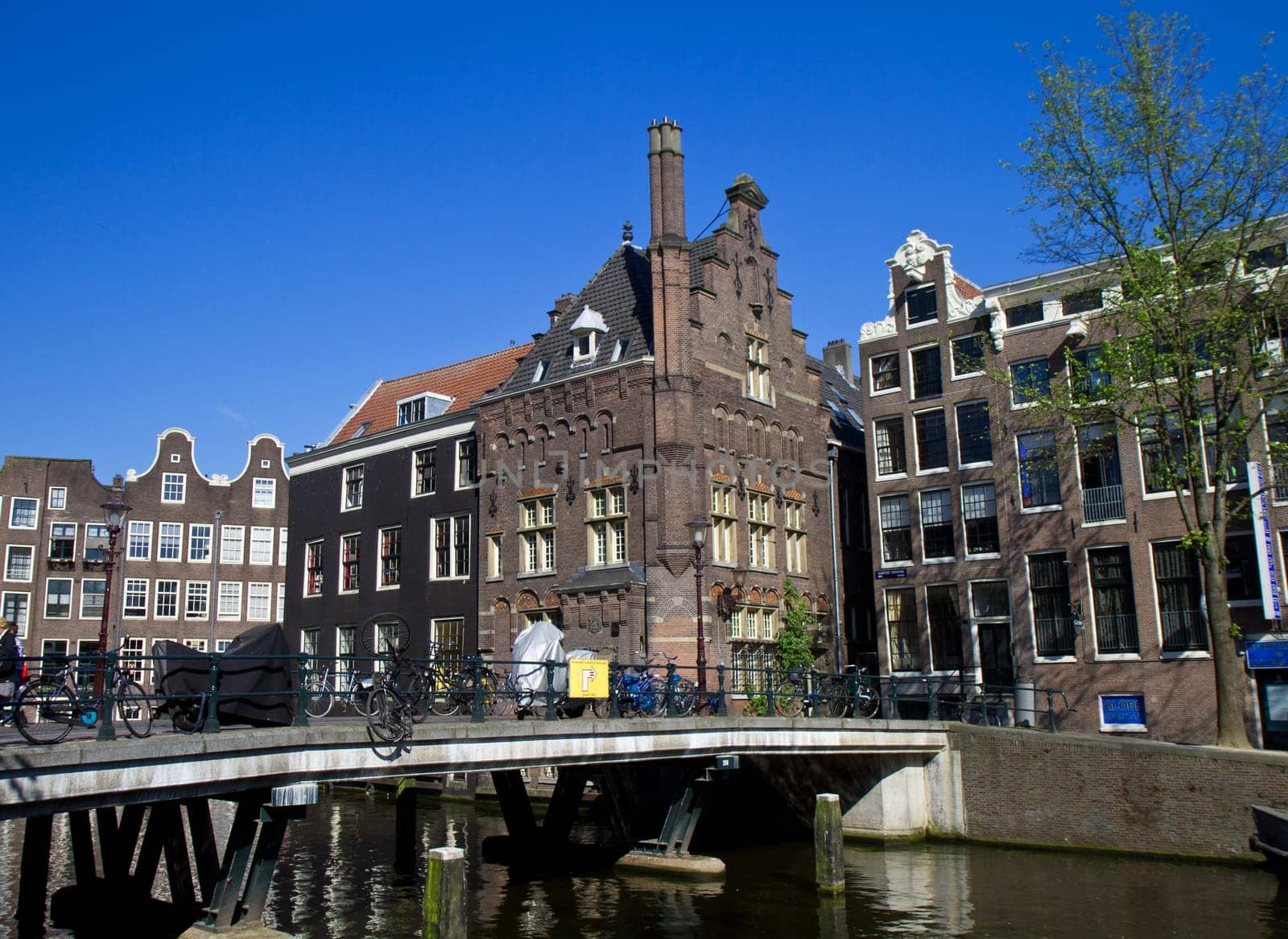 Amsterdam canals and typical houses