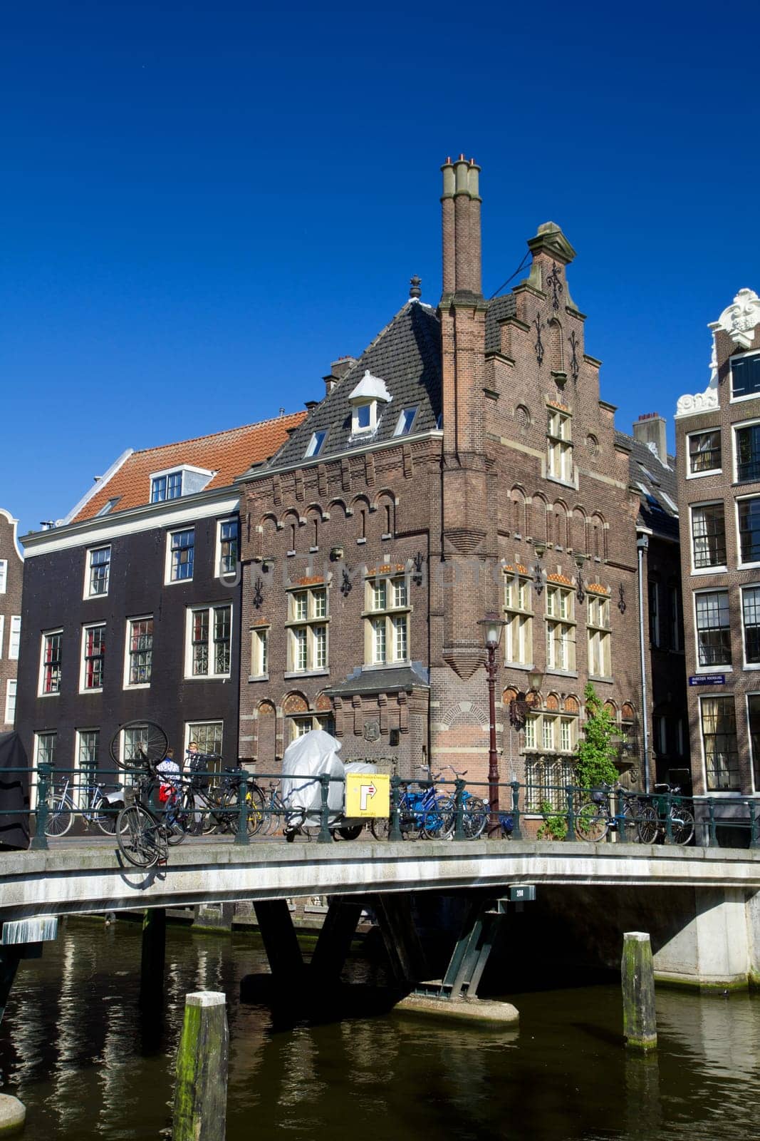 Amsterdam canals and typical houses